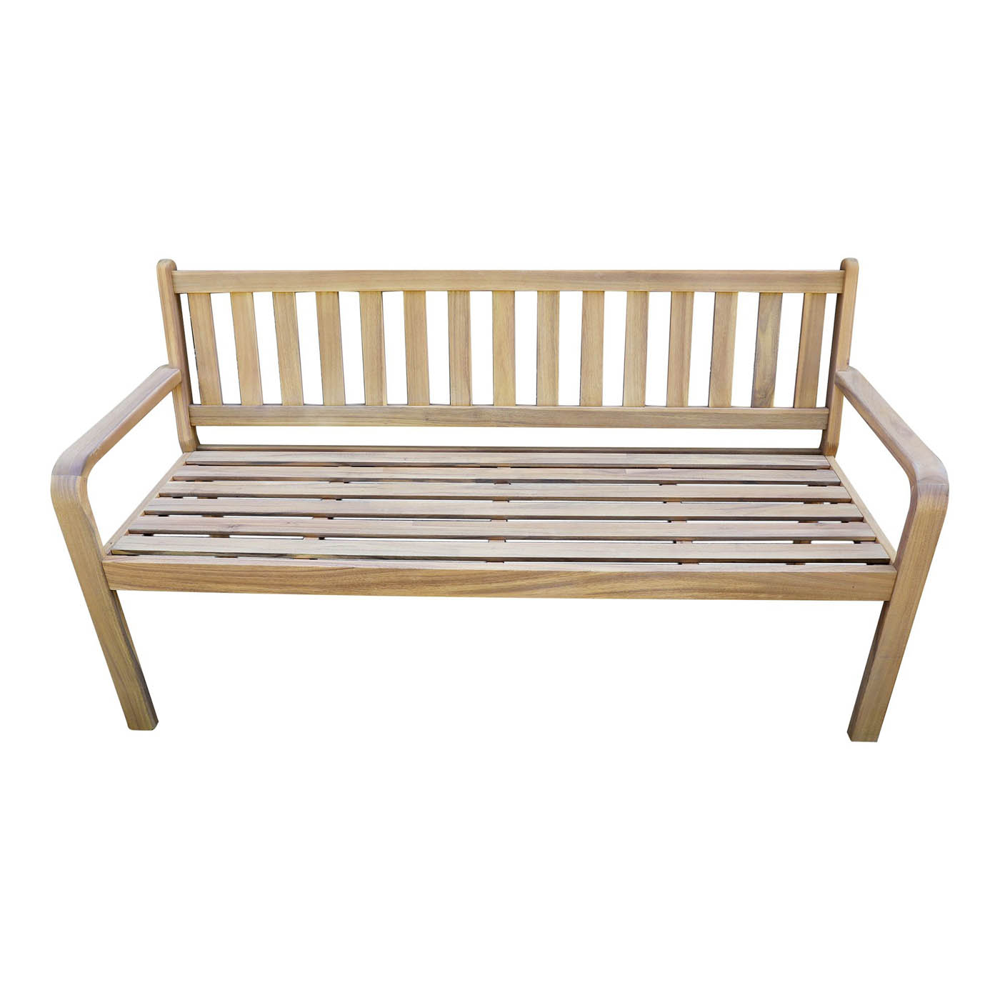 GoodHome Garden Bench 3 seater Natural Wooden Riveo (W)163cm (H)89cm - Image 3