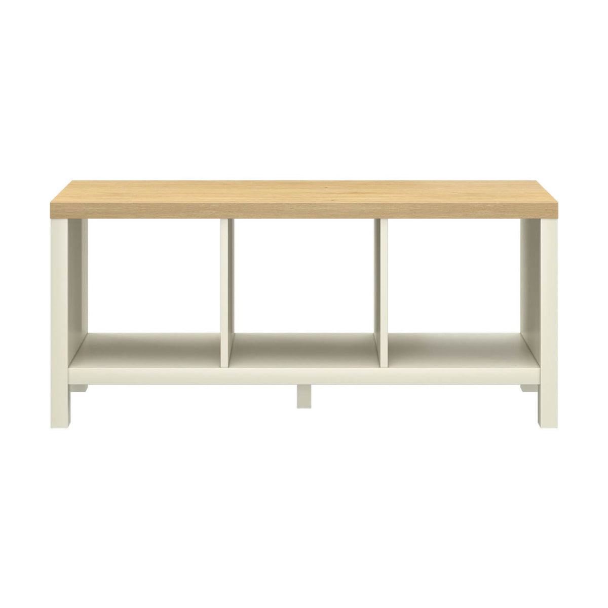 Cube Shelving Unit 3 Compartments Oak Effect Contemporary (H)493mm (W)390mm - Image 4
