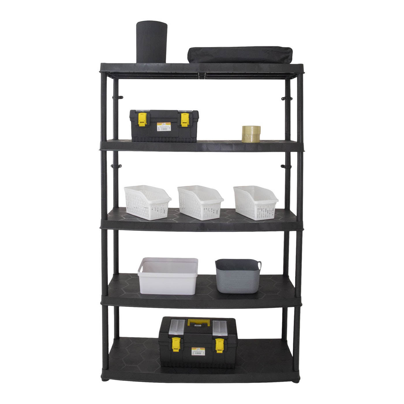Garage Shelving Unit Plastic 5-Tier Black Racking (H)1850 (W)1200 (D)400mm - Image 4