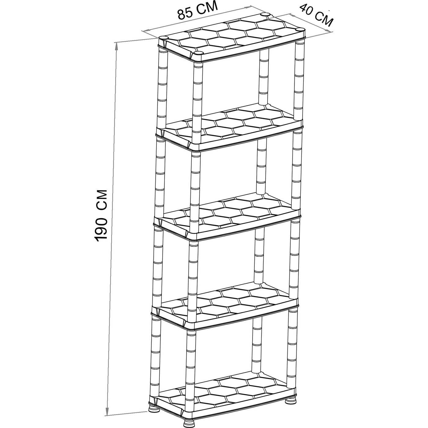 Garage Shelving Unit 5-Tier Plastic Black Racking (H)1900 (W)850 (D)400mm - Image 3