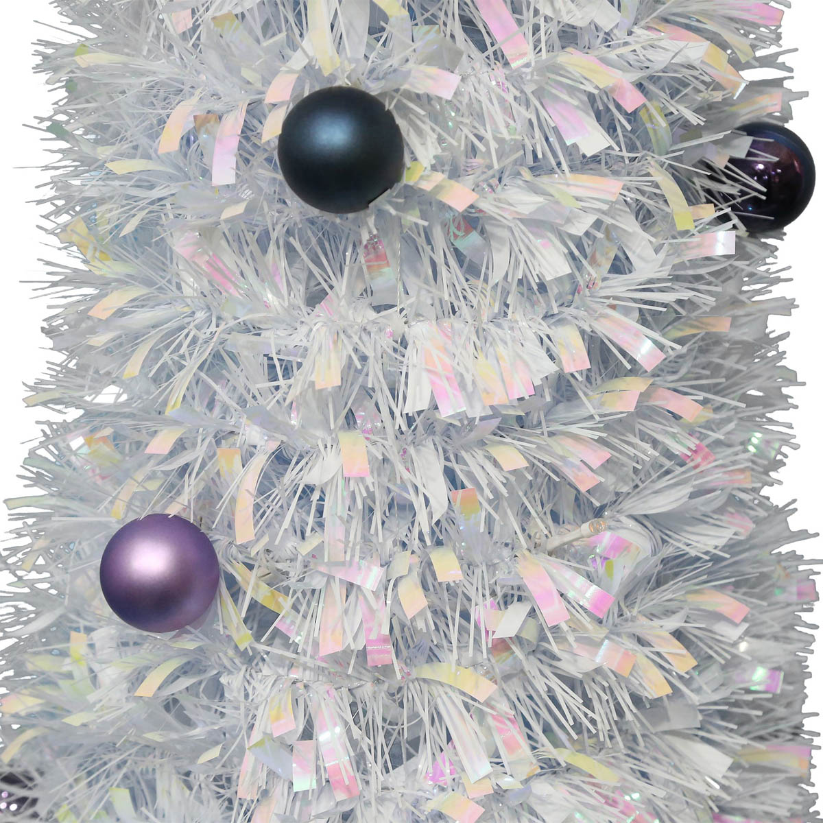 894 Christmas Tree 6ft White Slim Artificial LED Pre Lit 40 Warm White - Image 8