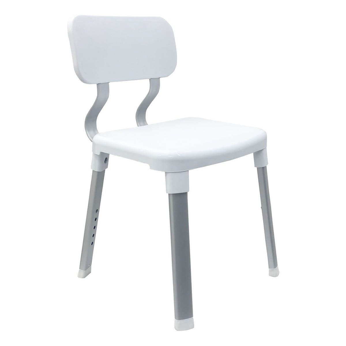 Evekare Shower Seat Deluxe Adjustable Height Non-Slip White Bathroom Aid - Image 1