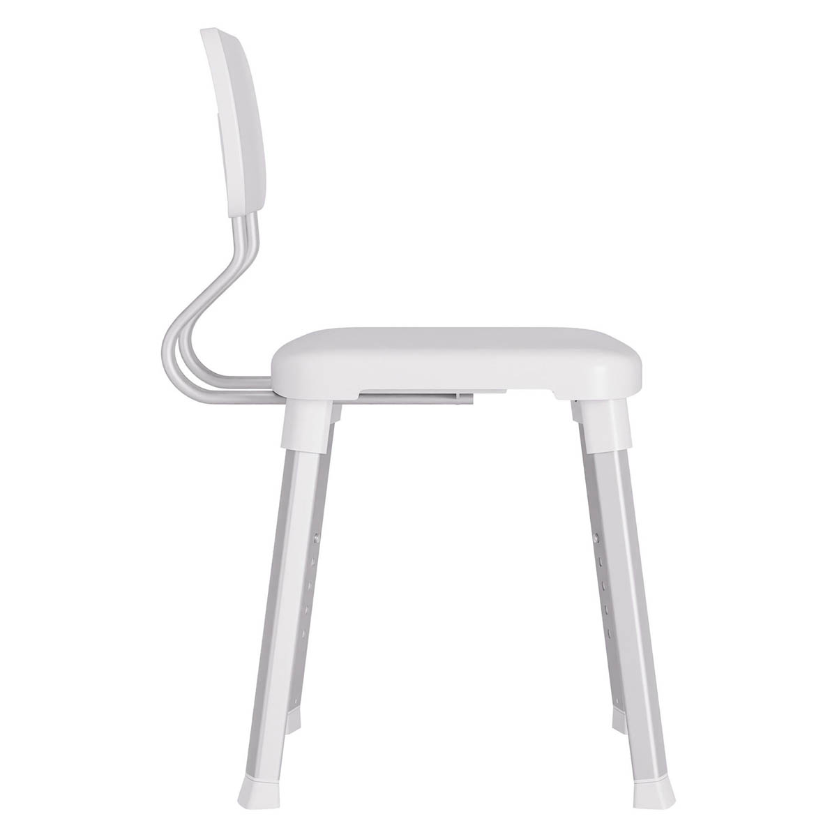 Evekare Shower Seat White Plastic Adjustable Height Non Slip (H)804mm (W)370mm - Image 4