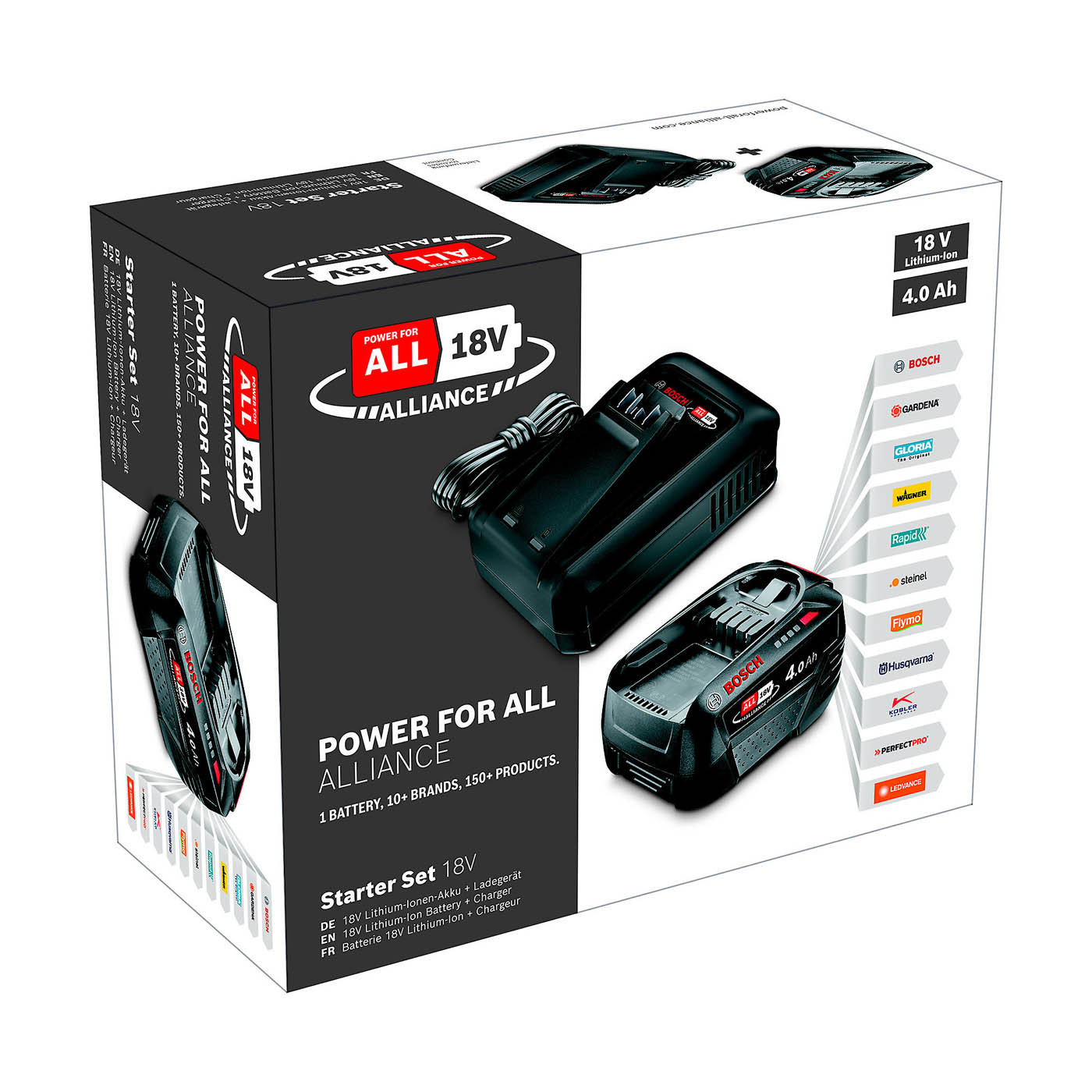 Bosch Battery And Charger Starter Set PBA 18V 1 x 4Ah Li-ion For Garden Tools - Image 3