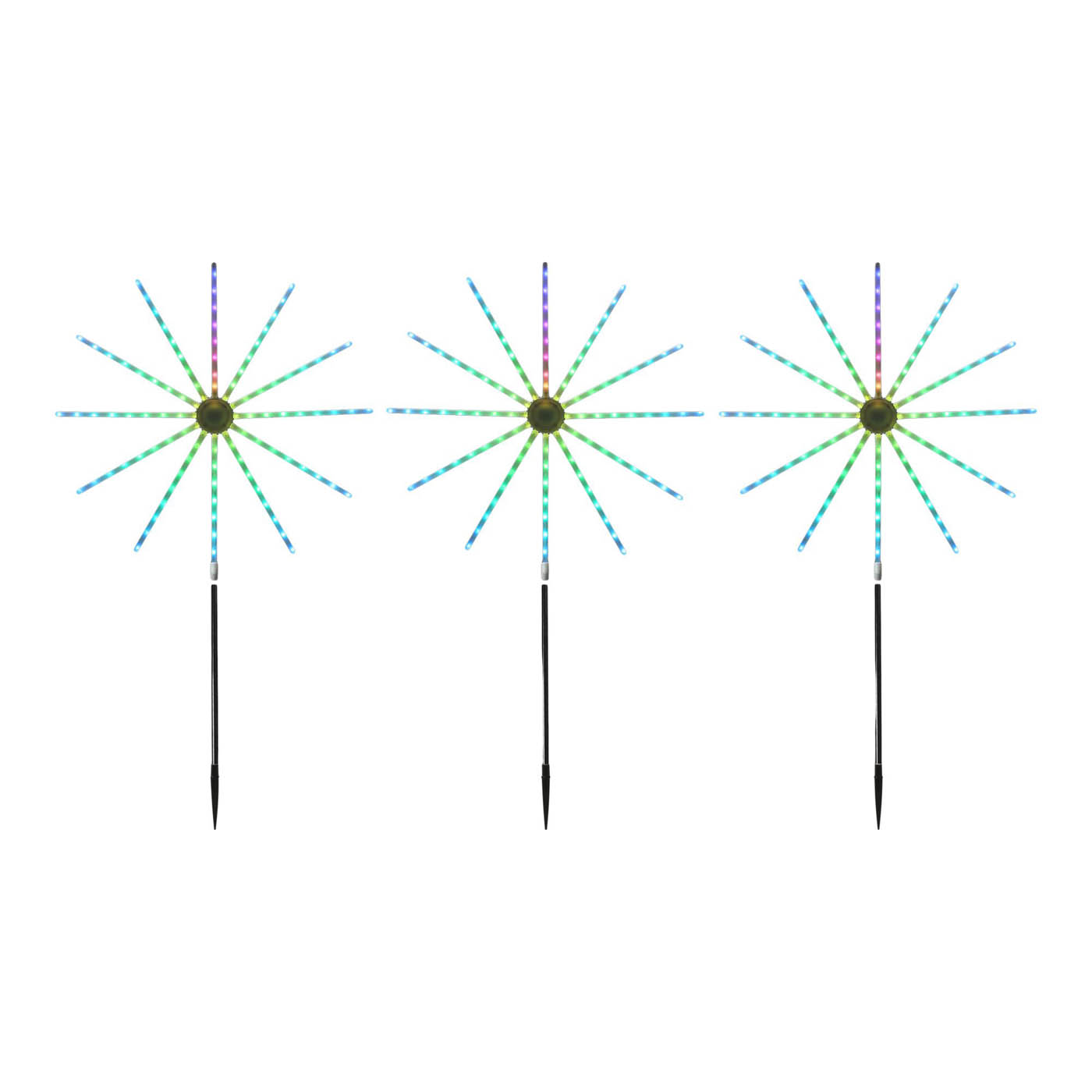 LED Garden Light Path Firework Freestanding Multicolour Festive Timer (H)860mm - Image 9
