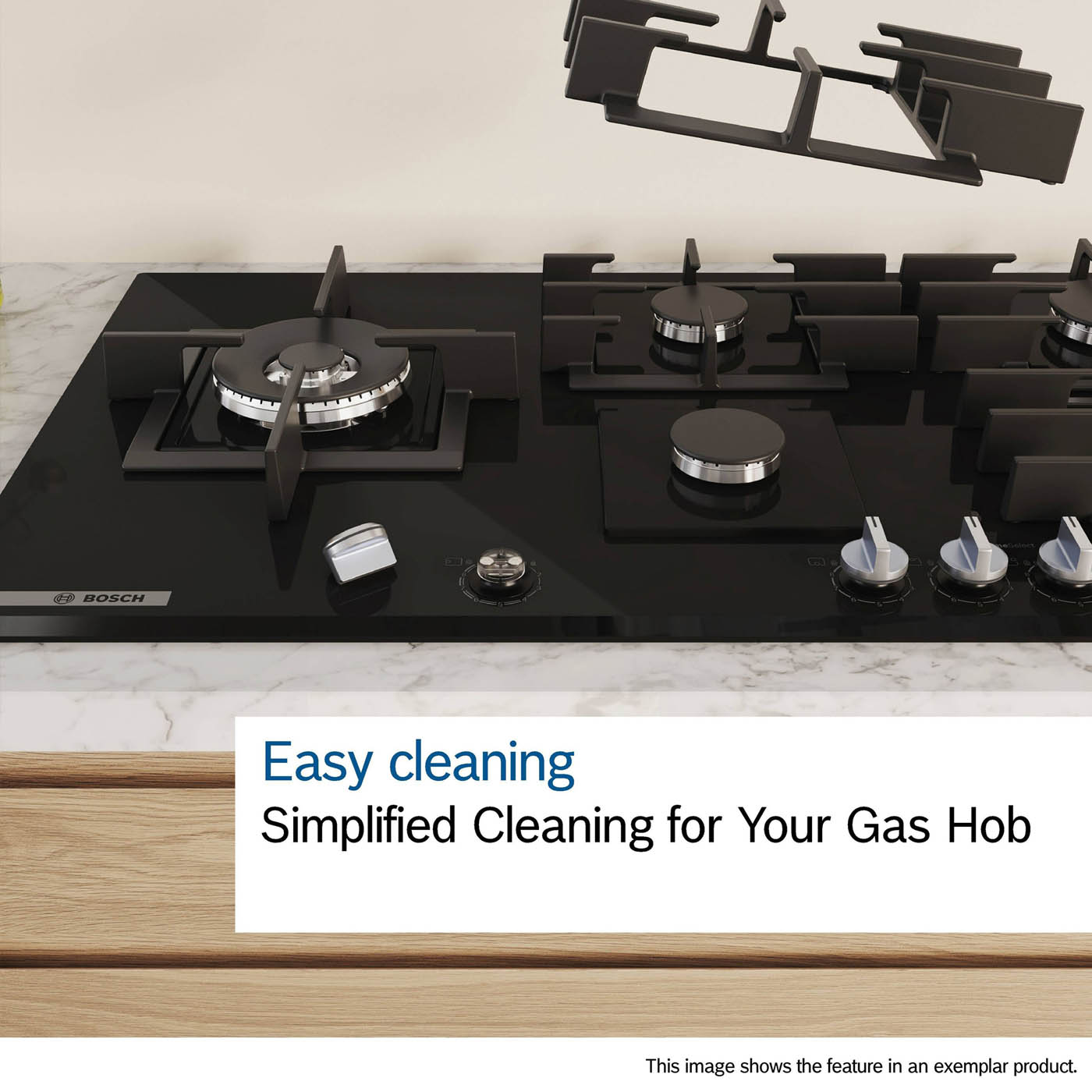 Bosch Gas Hob 5 Burner Series 6 PCS7A5I90 Electric 75cm Stainless Steel - Image 9