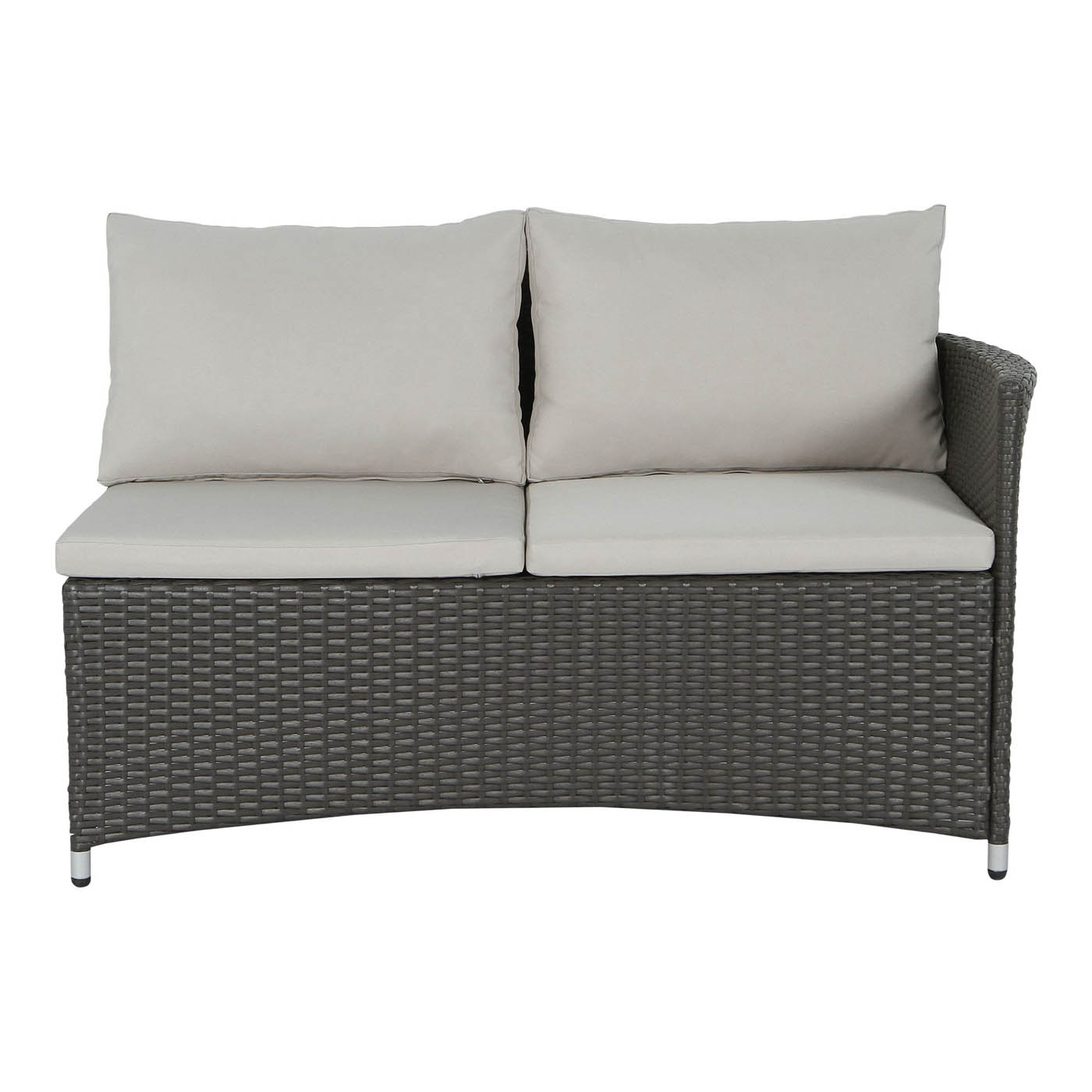 Garden Furniture Coffee Set Beige Rattan 3 Seater Corner Chair Sofa Table - Image 10