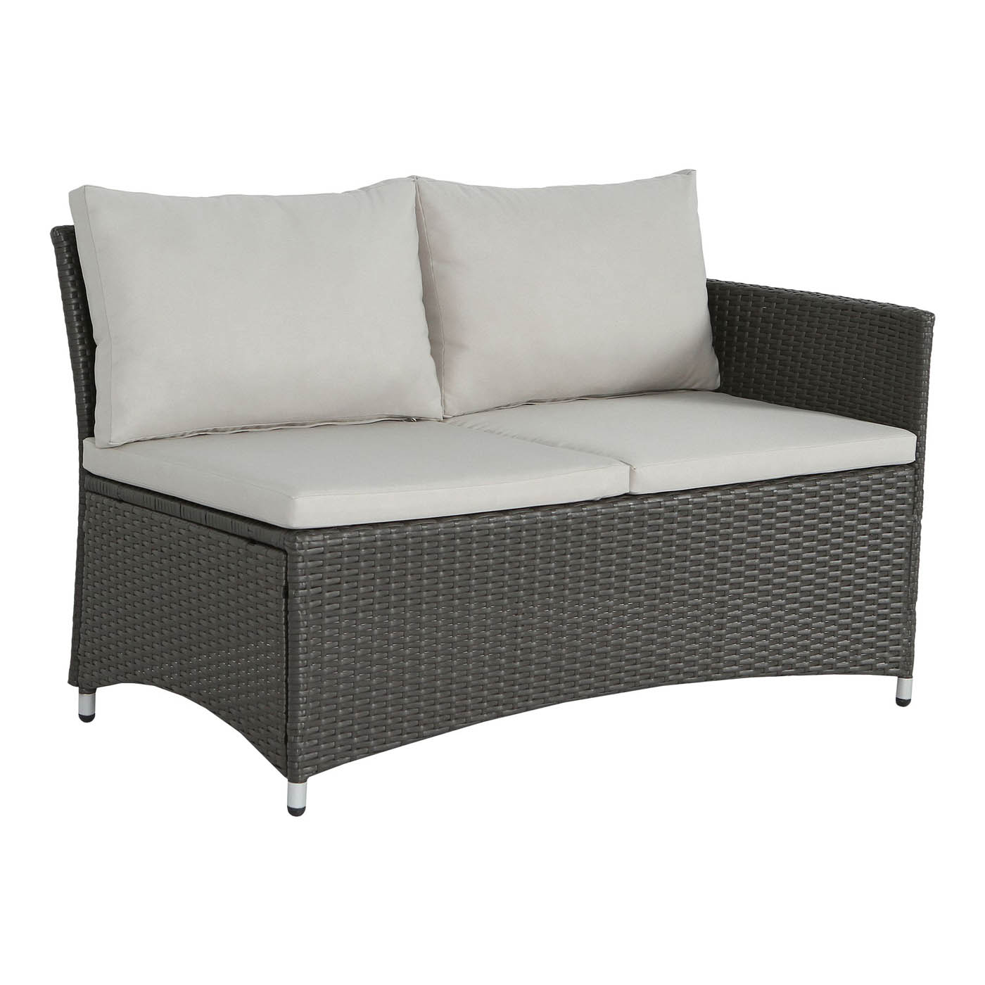 Garden Furniture Coffee Set Beige Rattan 3 Seater Corner Chair Sofa Table - Image 9