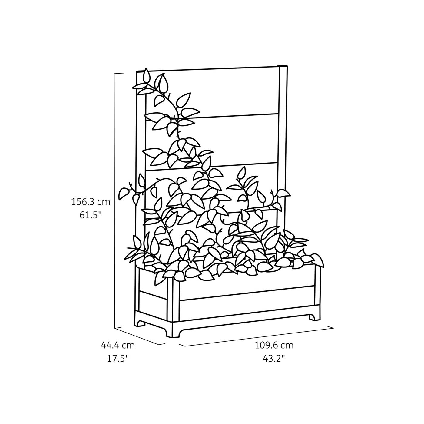 Keter Tulip Screen L-shaped Resin Planter 98L (W)44.4cm - Image 3