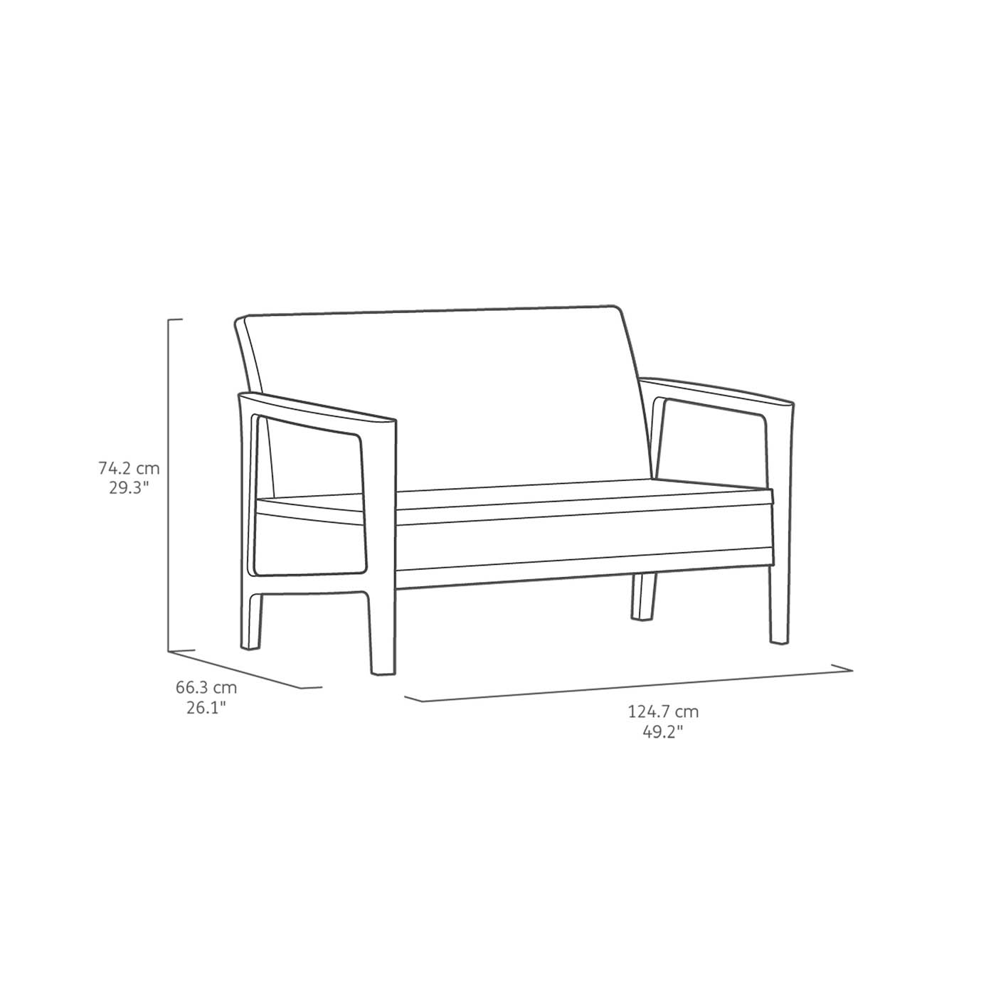 Garden Furniture Coffee Set 4 Seater Atlas Graphite Grey Armchairs Sofa Table - Image 3