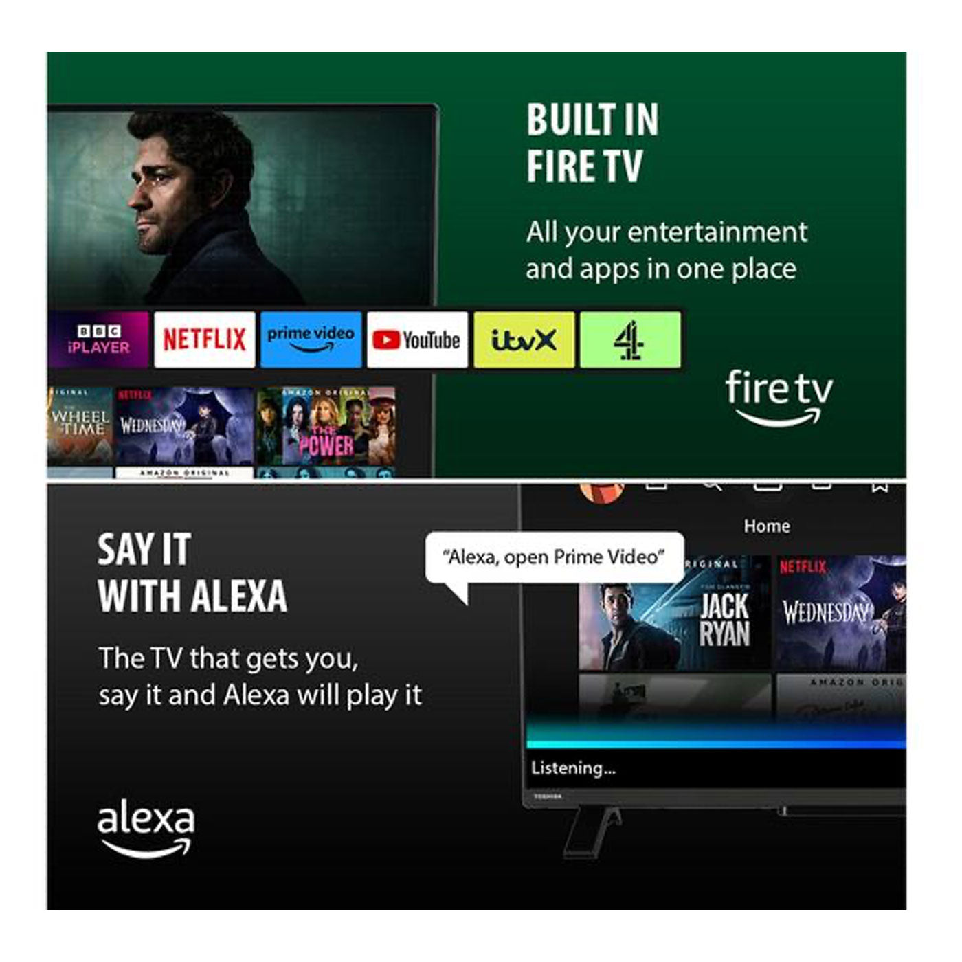 Toshiba Smart Fire TV 32" 32WF2F53DB HD Ready HDR LED With Freeview Play - Image 5