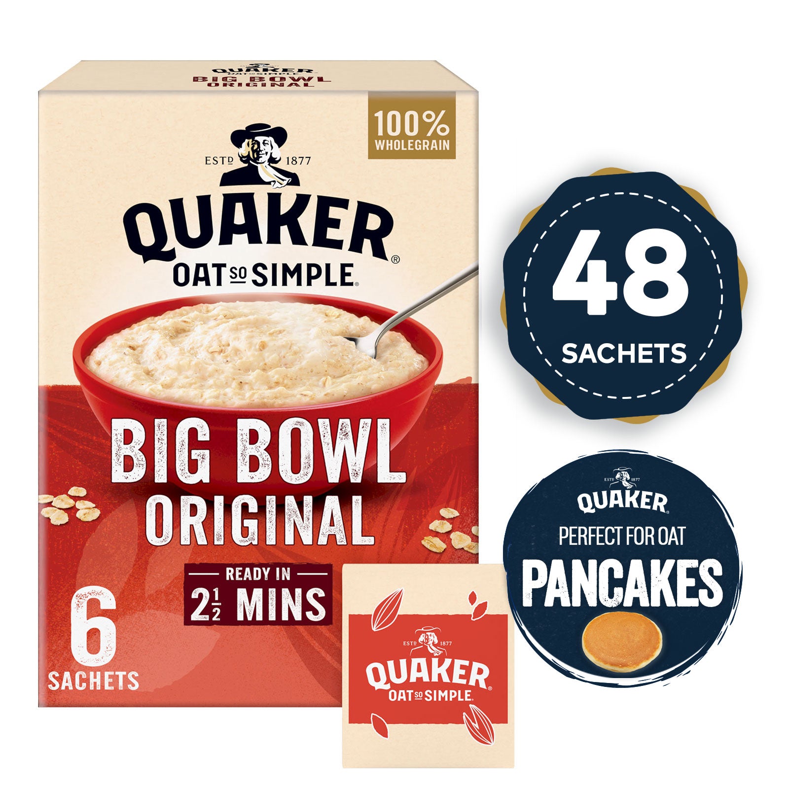Quaker Oats Porridge So Simple Original Big Bowl Sachets 48 x 38.5g - Image 7