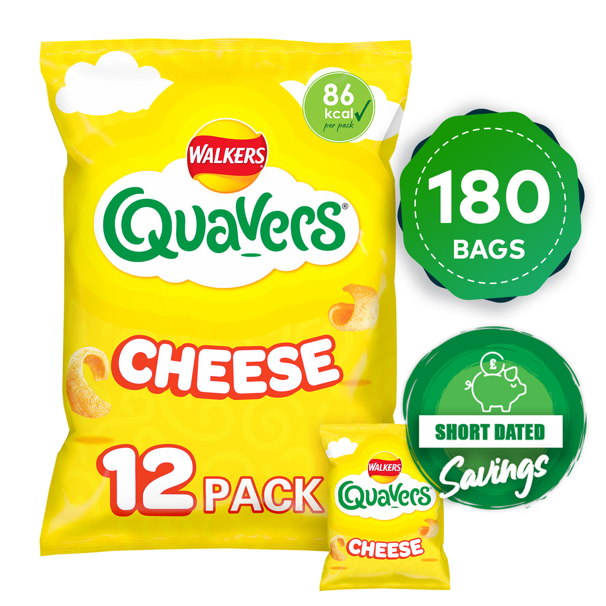 Walkers Quavers Crisps Cheese Flavour Multipack Snacks 15 x 12 Bags - Image 10
