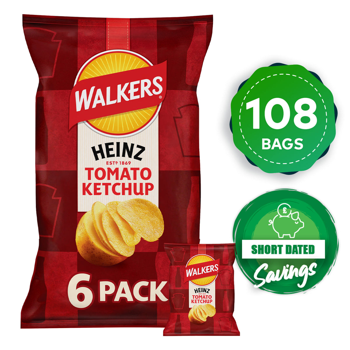 Walkers Crisps Tomato Ketchup Multipack Snacks Bundle 108 x 25g - Image 10