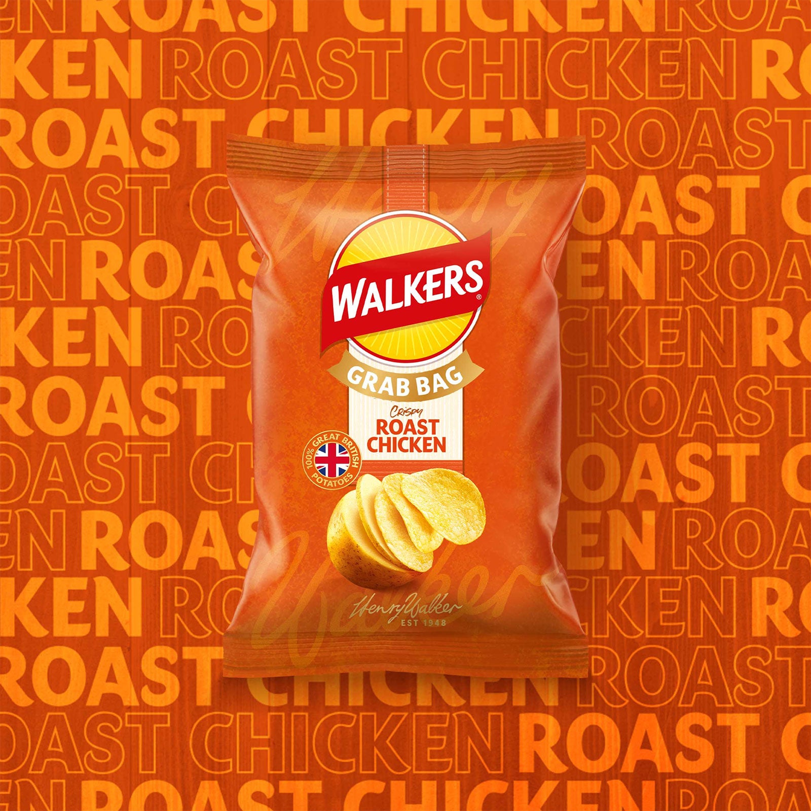Walkers Roast Chicken Grab Bag Crisps 32 x 45g - Image 2