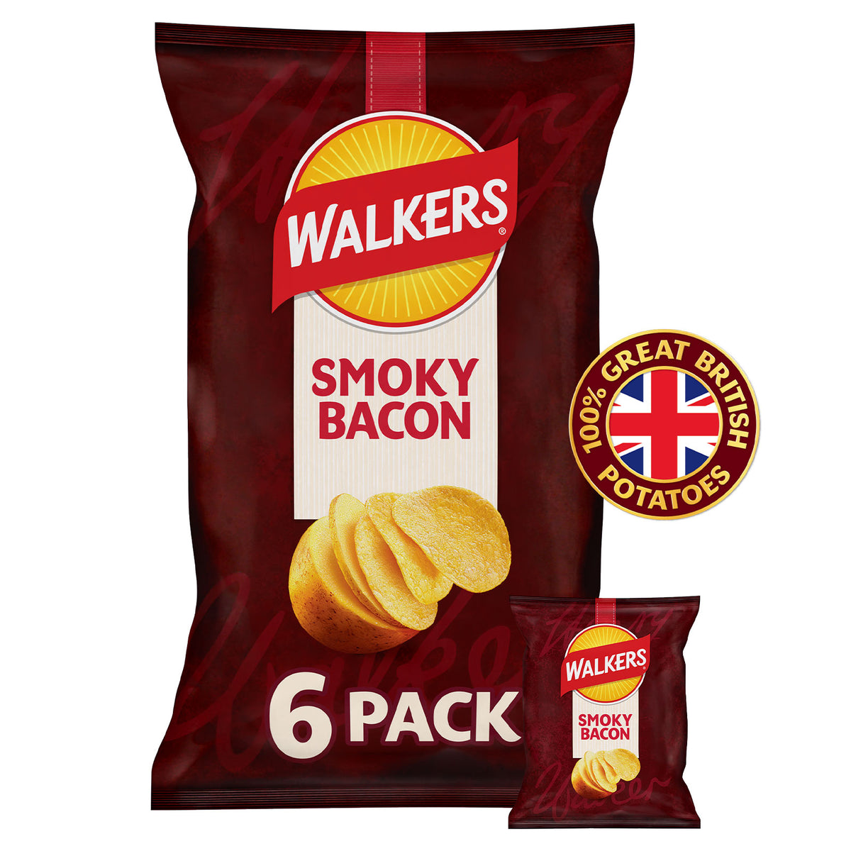Walkers Crisps Smoky Bacon Multipack Snacks 108 x 25g - Image 2