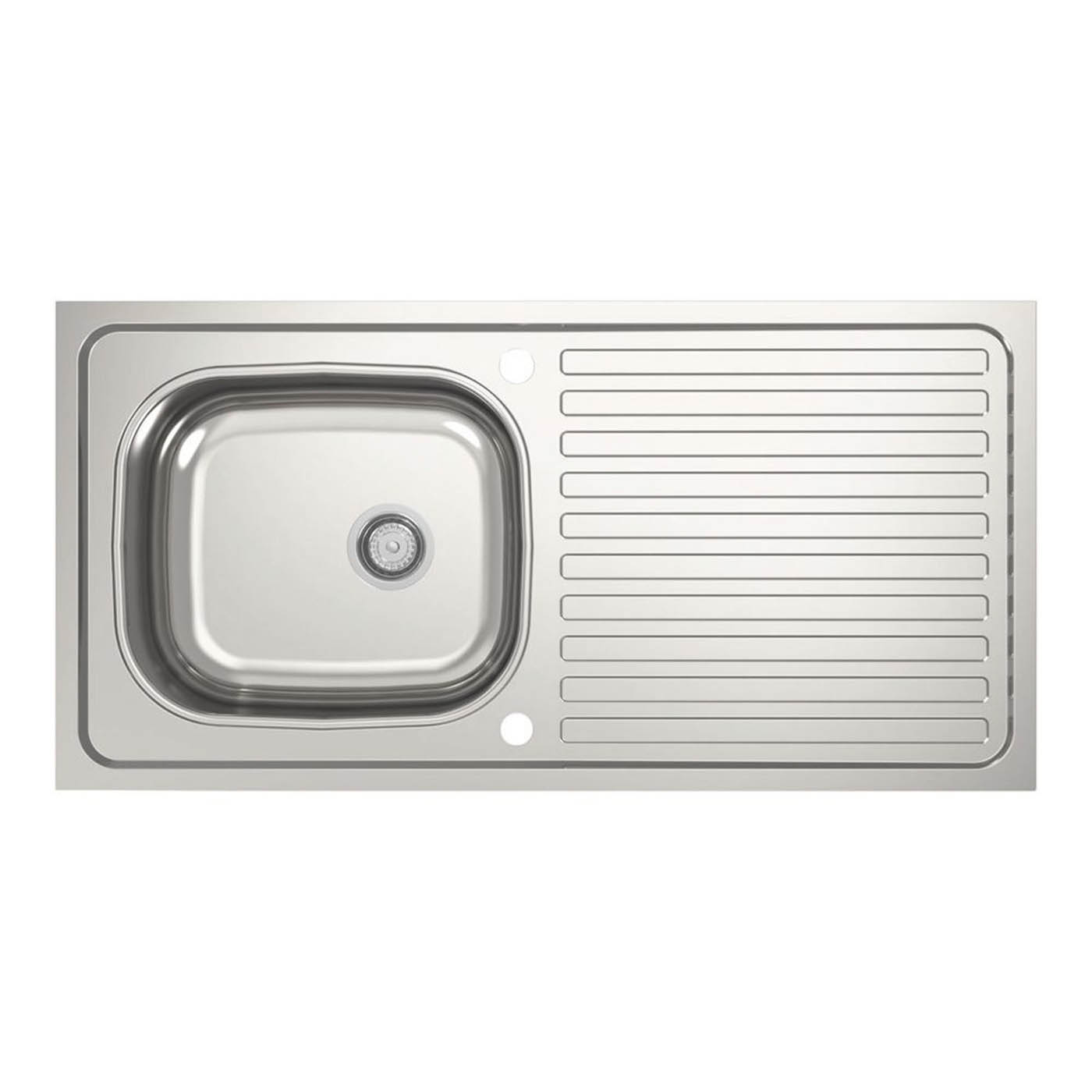 Utility 1 Bowl Polished Stainless Steel Sink 1000mm x 500mm - Image 3