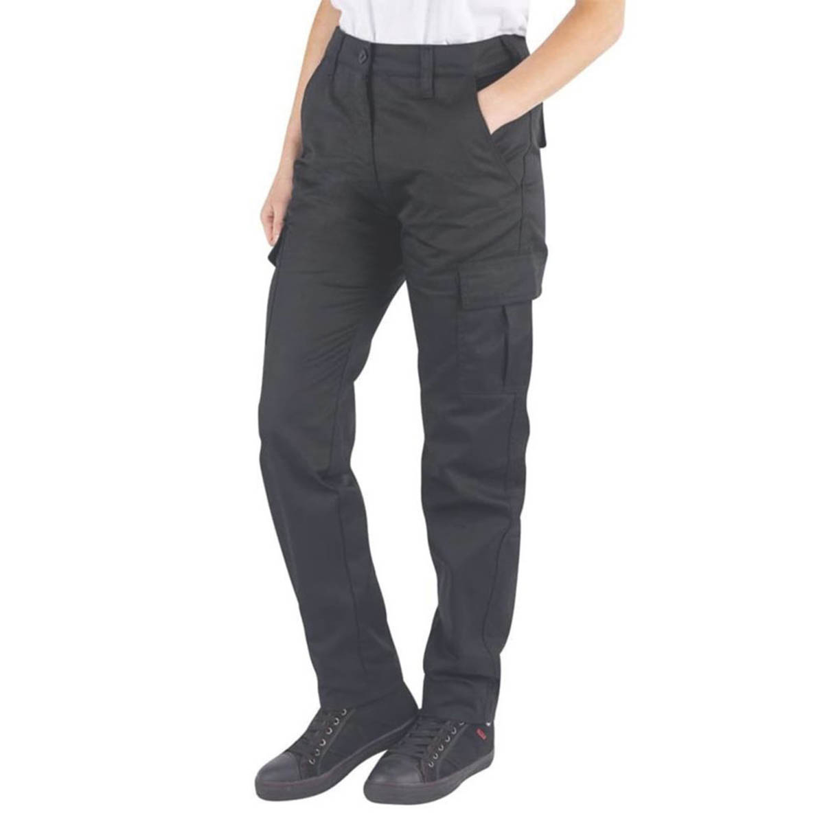 Lee Cooper Womens Trousers 6 Pockets LCLPNT241 Cargo Black Size 12 30" L - Image 2