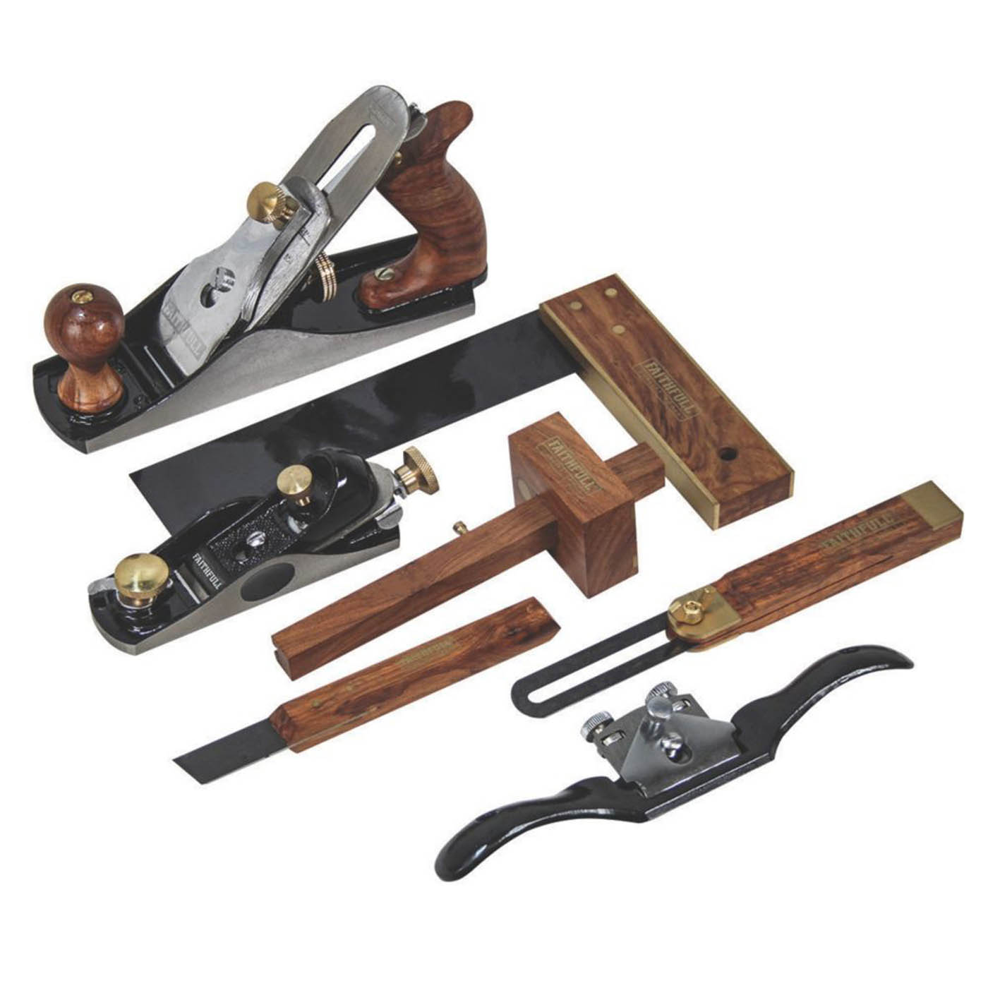 Faithfull Carpenters Woodworking Plane & Tools 7 Piece Set - Image 1