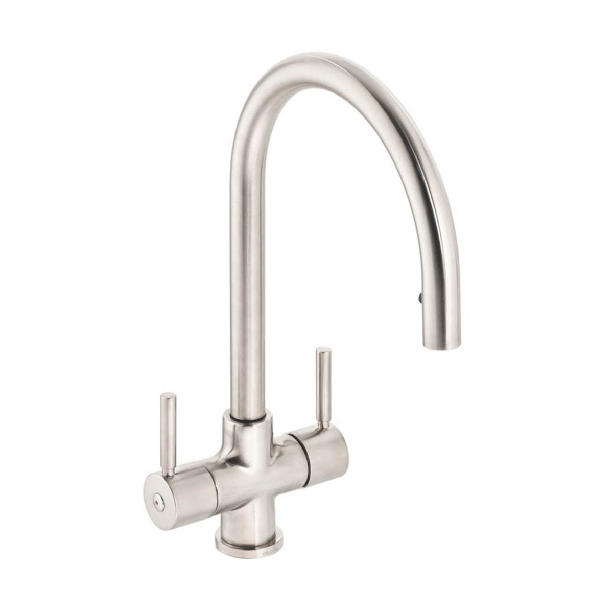 Abode Kitchen Tap Mono Mixer Pull Out Brushed Nickel Dual Lever Modern Faucet - Image 1