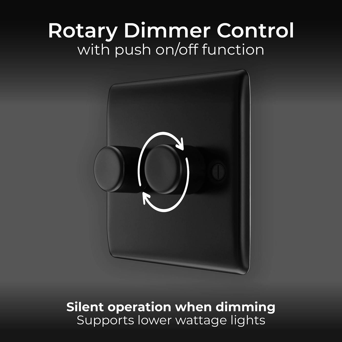 BG Double Dimmer Switch 2-Way Push On/Off Nexus Metal Matt Black Trailing Edge - Image 7