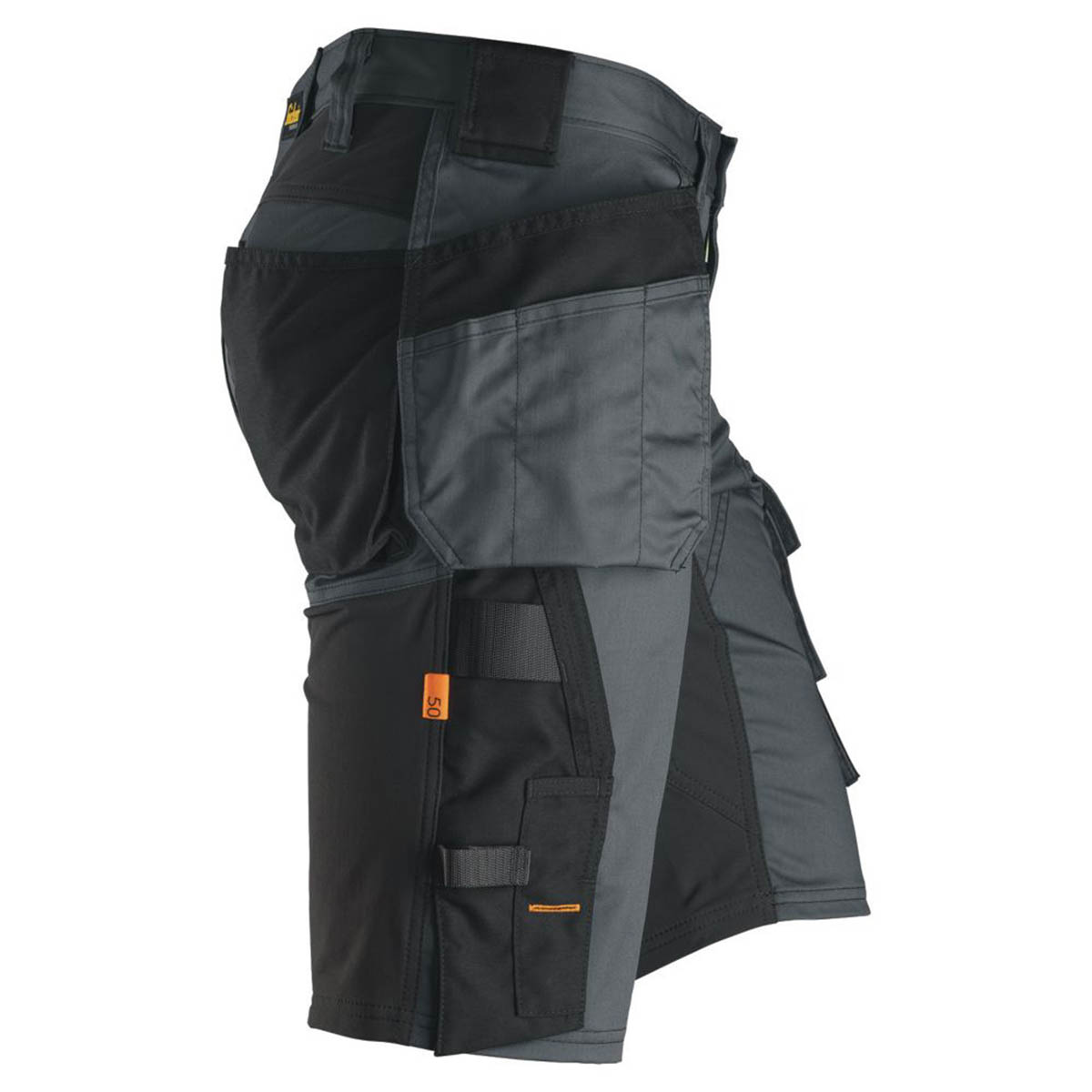 Snickers Work Shorts Mens Grey Black Stretch Breathable Multi Pockets 35"W - Image 4