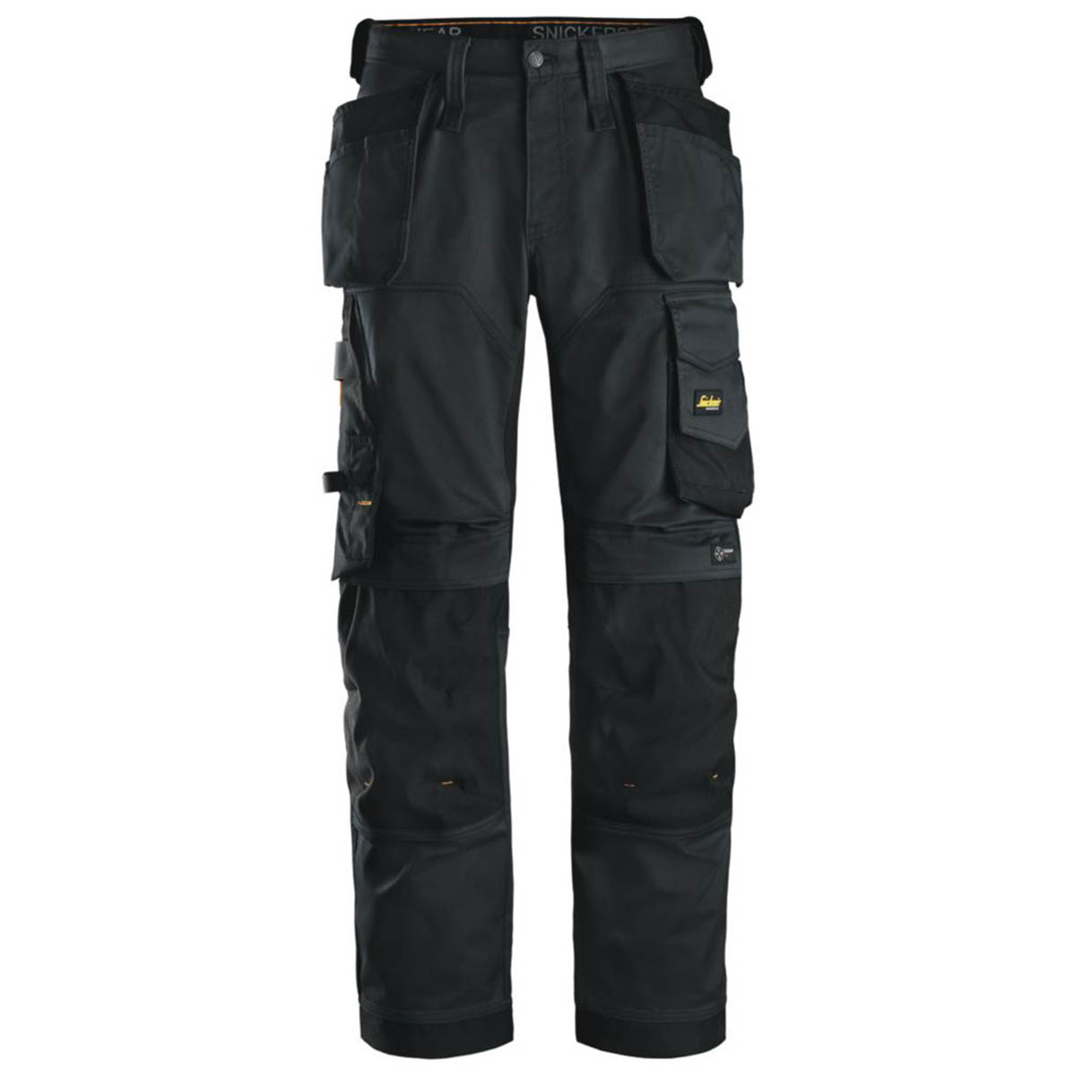Snickers Mens Work Trousers 6251 Stretch Black Relaxed Multi Pockets 33" W 32" L - Image 1