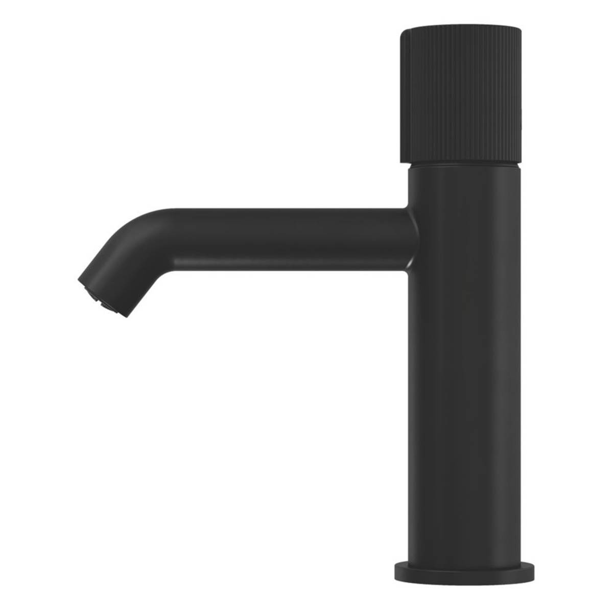 Swirl Basin Mixer Tap Mono Matt Black Brass Round With Clicker Waste 192.6mm - Image 3