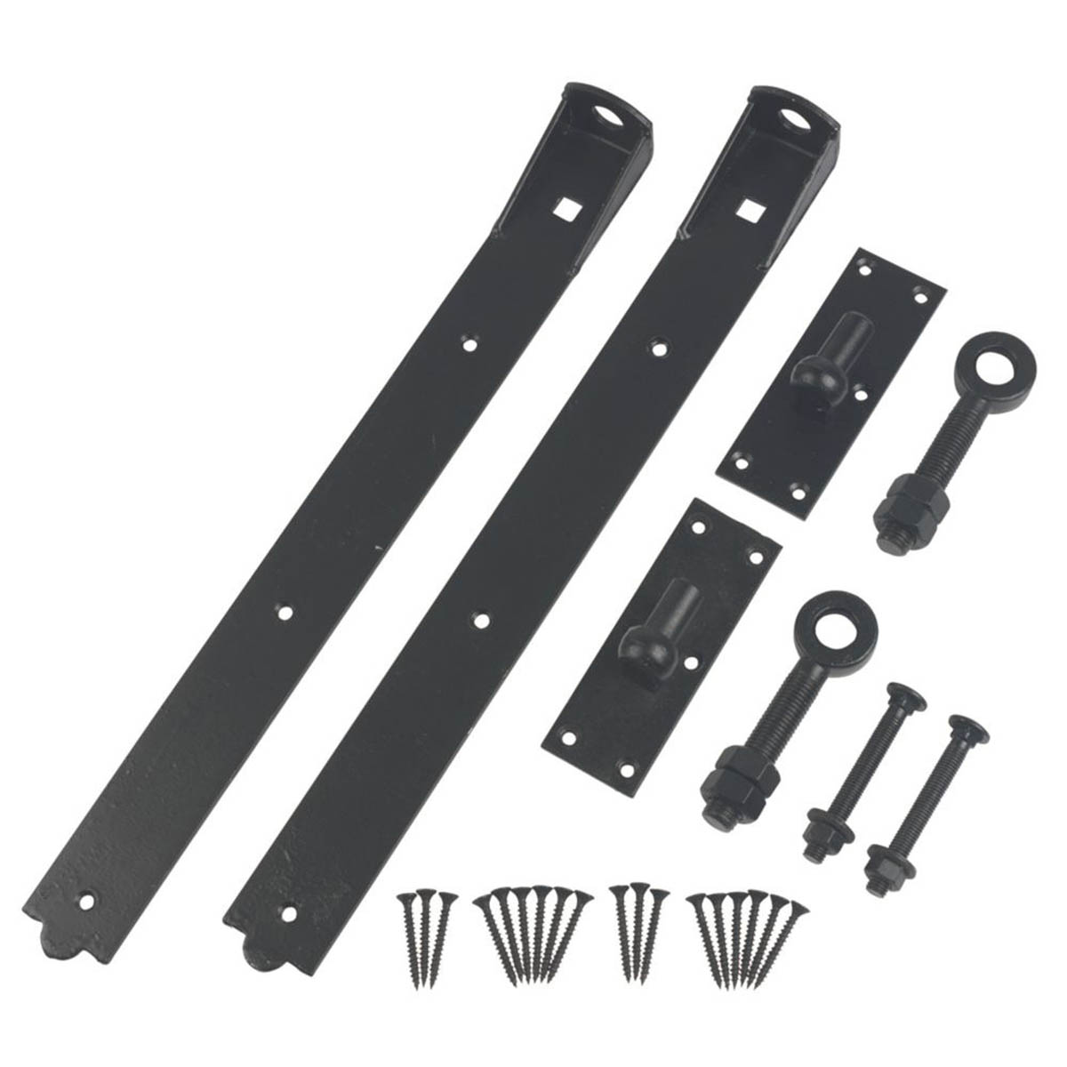 GateMate Bands Hooks Straight Steel Black Adjustable 165mm x 24" x 600mm 2 Pack - Image 2