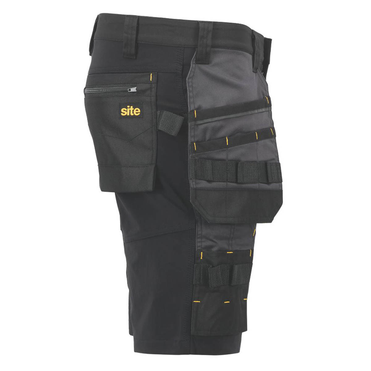 Site Mens Work Shorts Brochman Black Grey Holster Pockets Slim Fit 30" W - Image 4