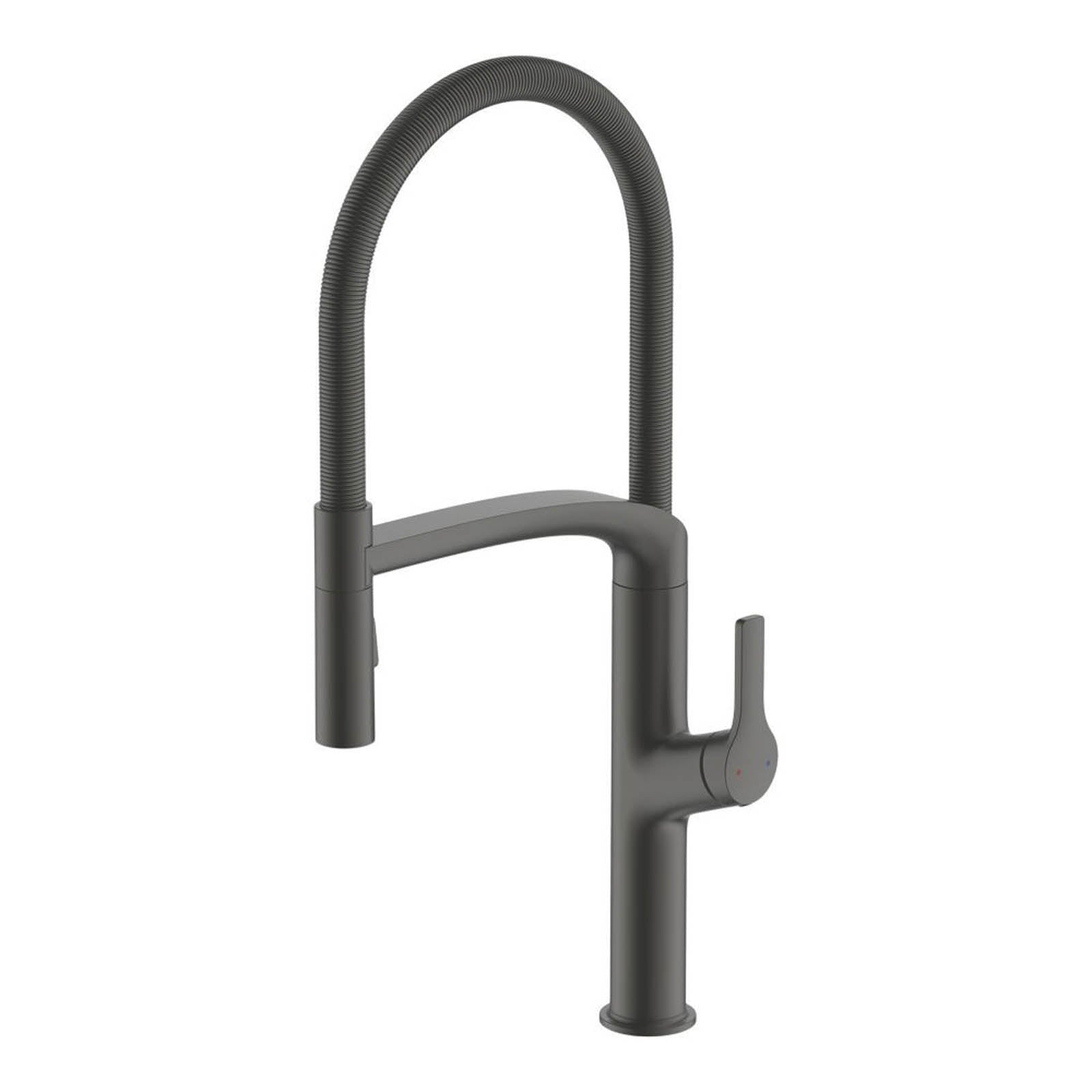 Swirl Boyne Pull-Out Spray Mixer Kitchen Tap Titanium-Effect - Image 1
