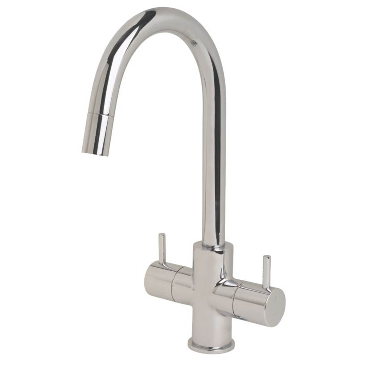Swirl Kitchen Tap Mono Mixer Pull Out Fresco Brass Chrome Sink Deck Mounted - Image 2