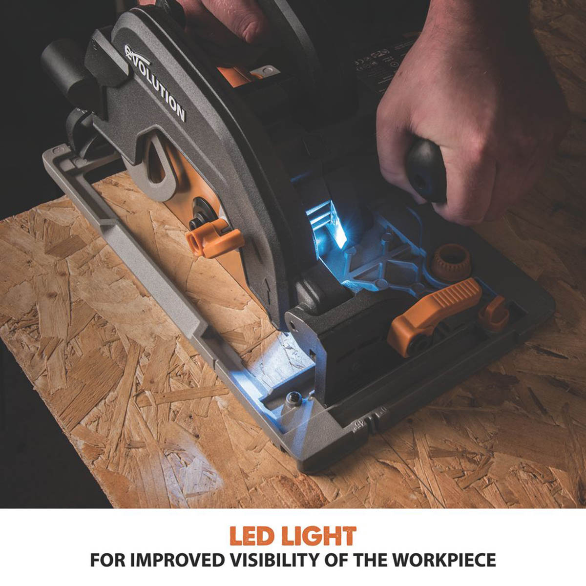 Evolution Circular Saw Electric R185CCSX+ Track Compatible 185mm Ergonomic 1600W - Image 6