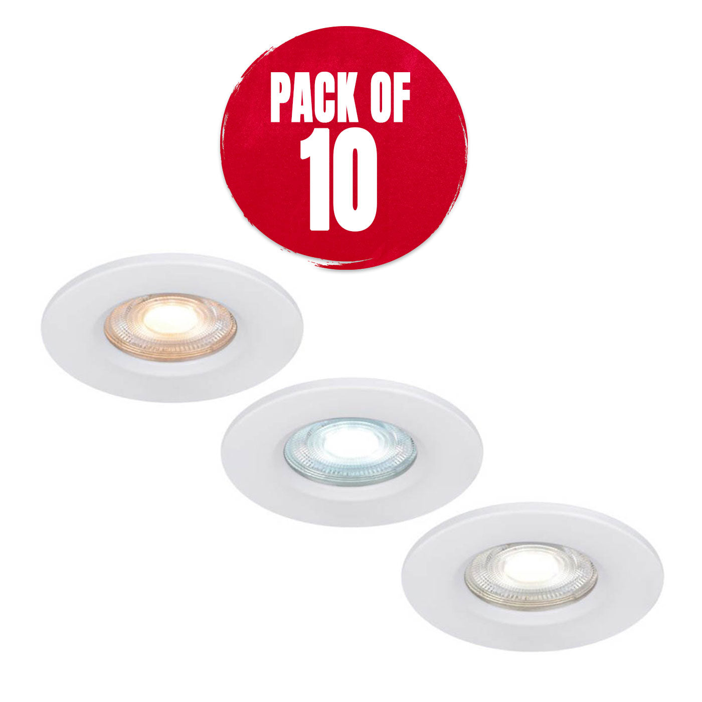 LAP Downlights Integrated LED Variable White Plastic White Dimmable 10 Pack - Image 1