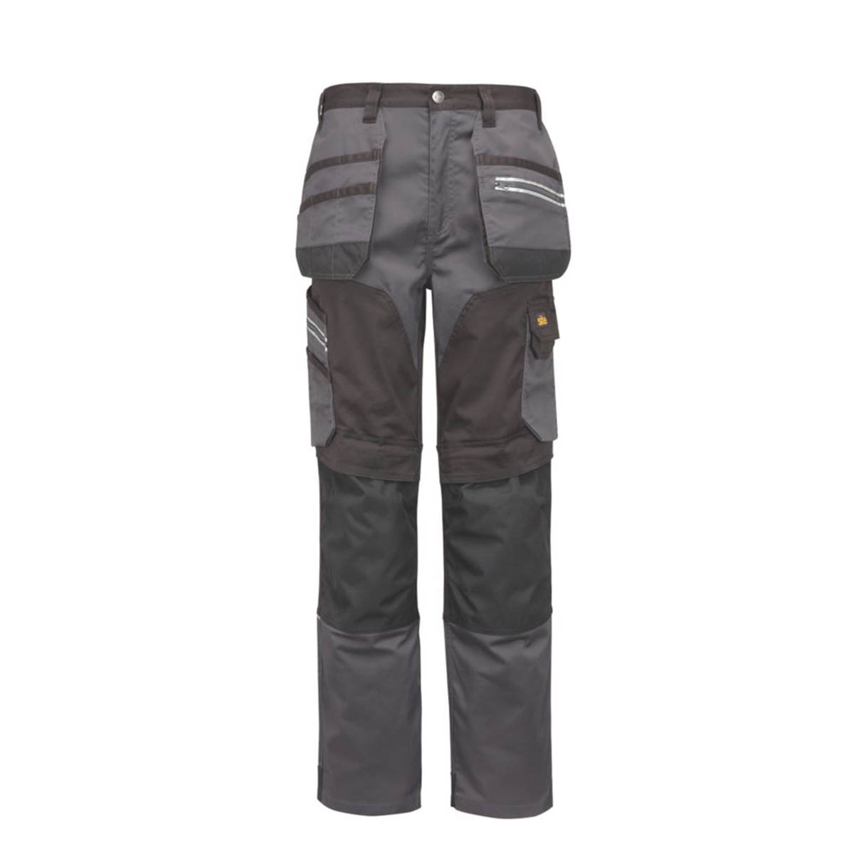 Site Work Trousers Mens Regular Fit Grey Black Stretch Multi Pockets 42"W 30"L - Image 2