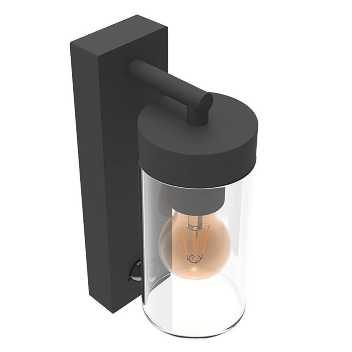 Calex Perugia Outdoor Wall light With PIR Sensor Black - Image 1