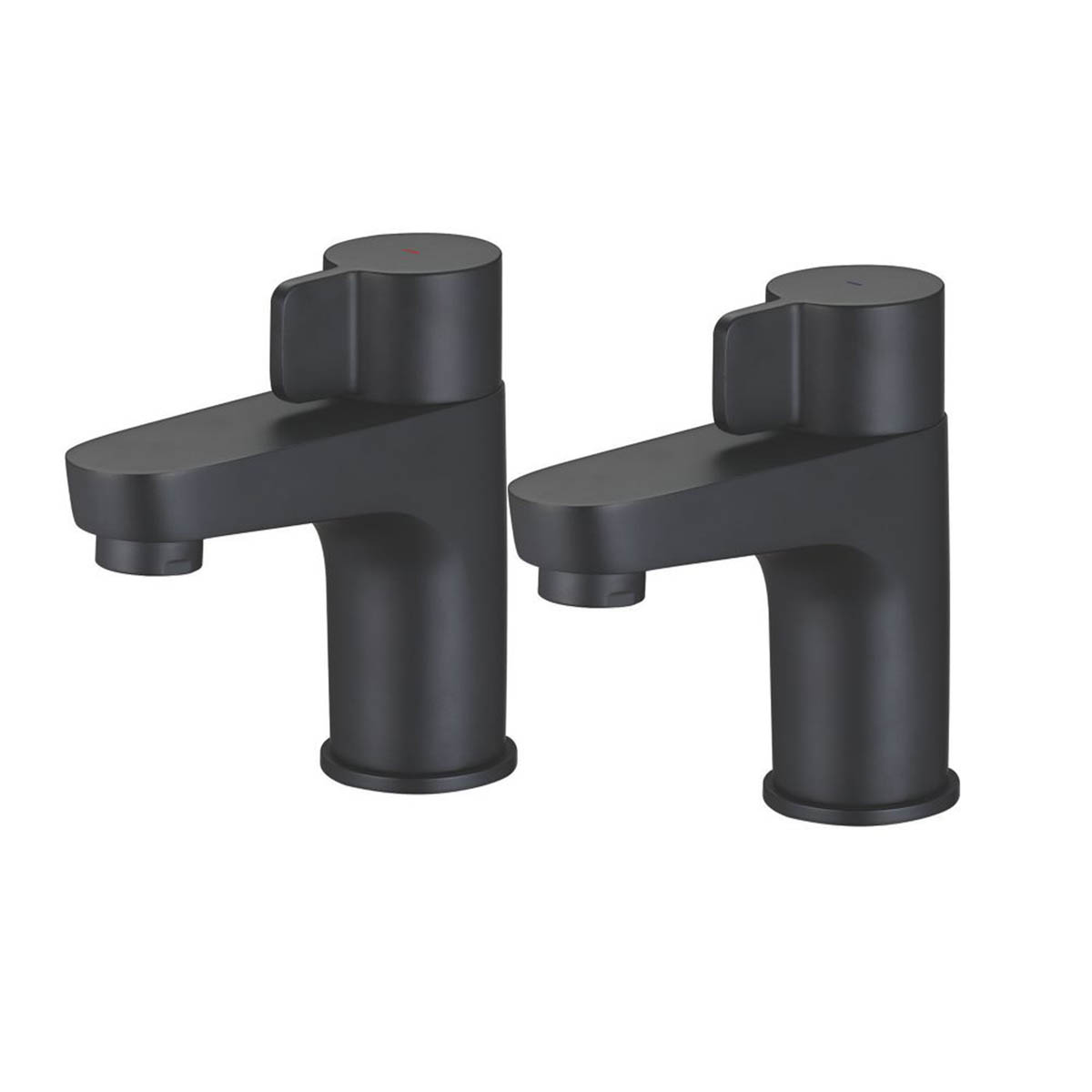 Swirl Basin Pillar Tap Set Black Brass Zinc Alloy Single Lever Compact 120mm - Image 1
