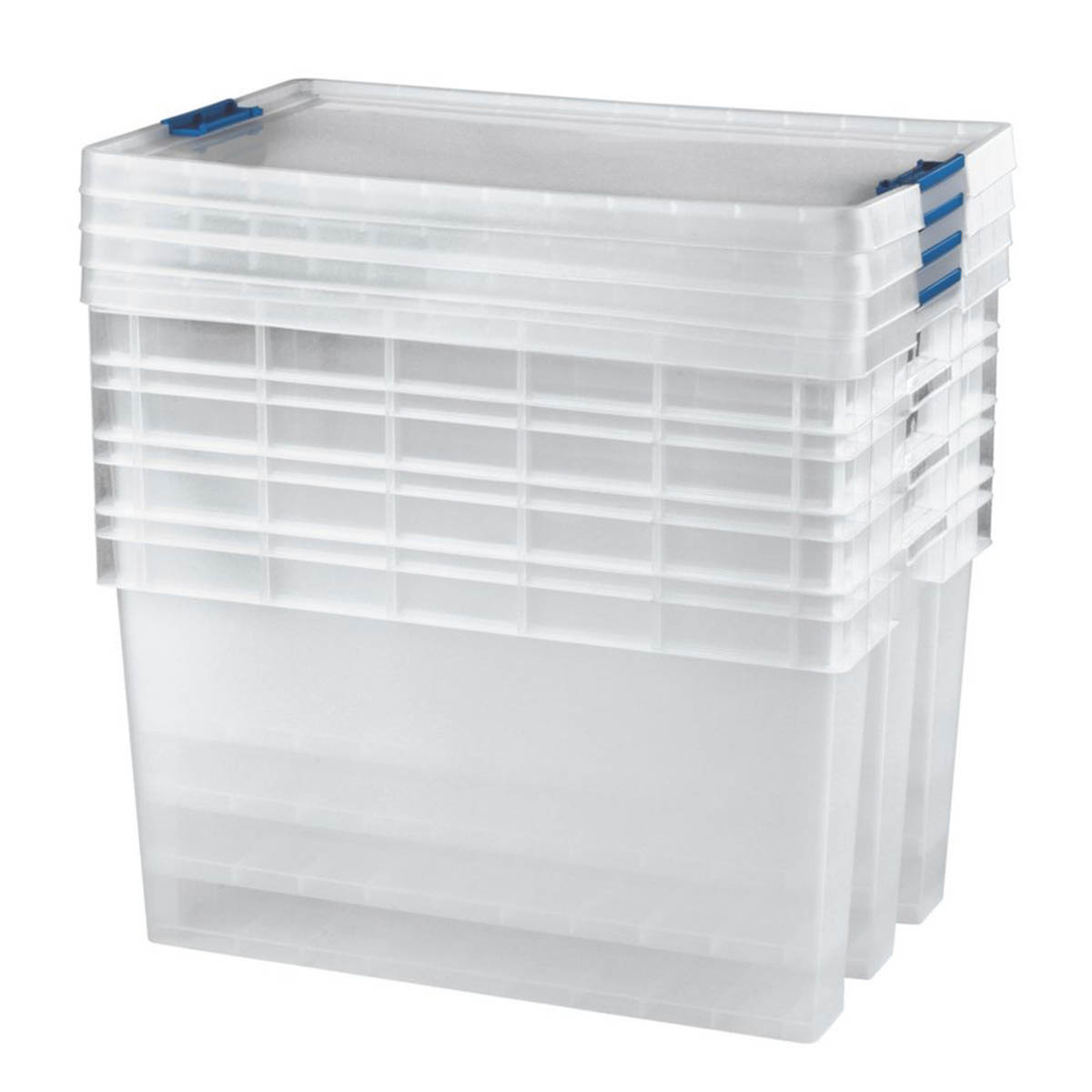 Essentials Transparent Storage Box Heavy Duty 94Ltr 442mm x 693mm x 400mm 4 Pack - Image 2