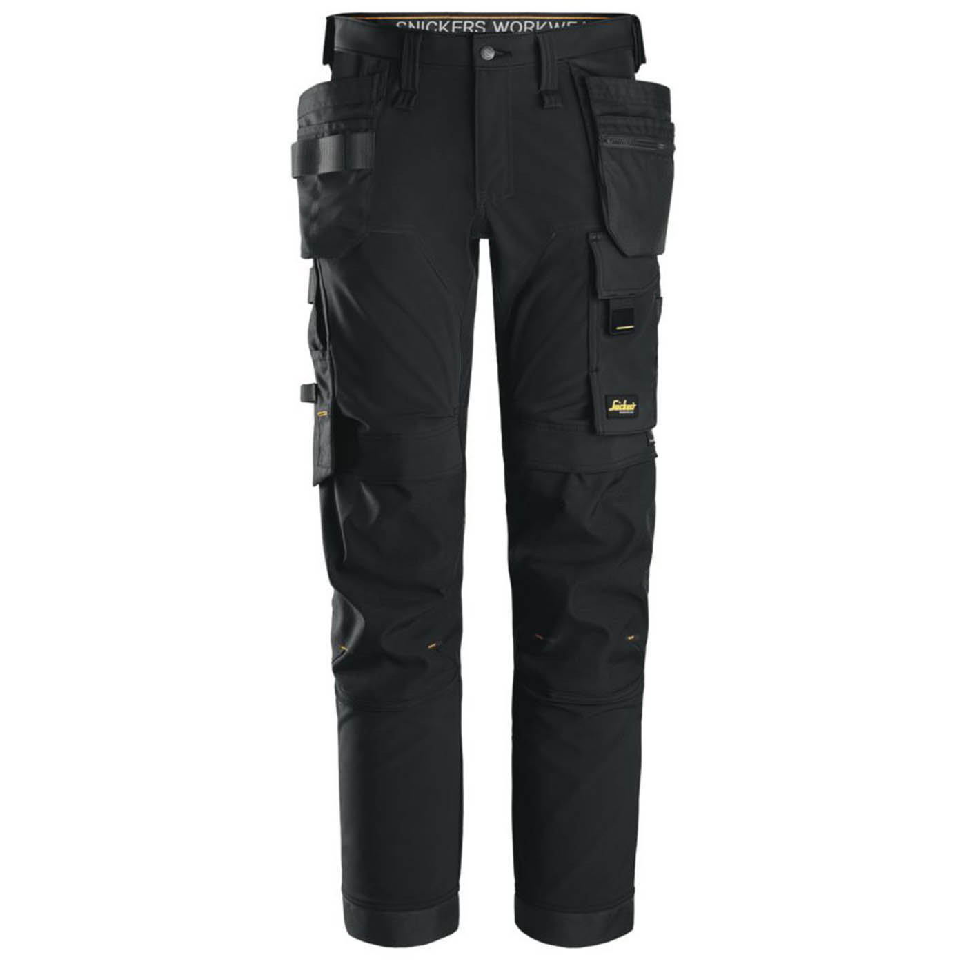 Snickers Work Trousers Mens Slim Fit Black Stretch Multi Pockets Cargo 30W 32L - Image 1