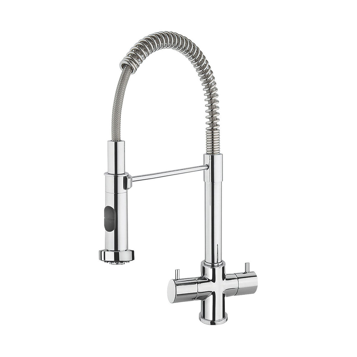 Franke Pull Out Mono Mixer Kitchen Tap Varzo Double Lever Spring Chrome - Image 2