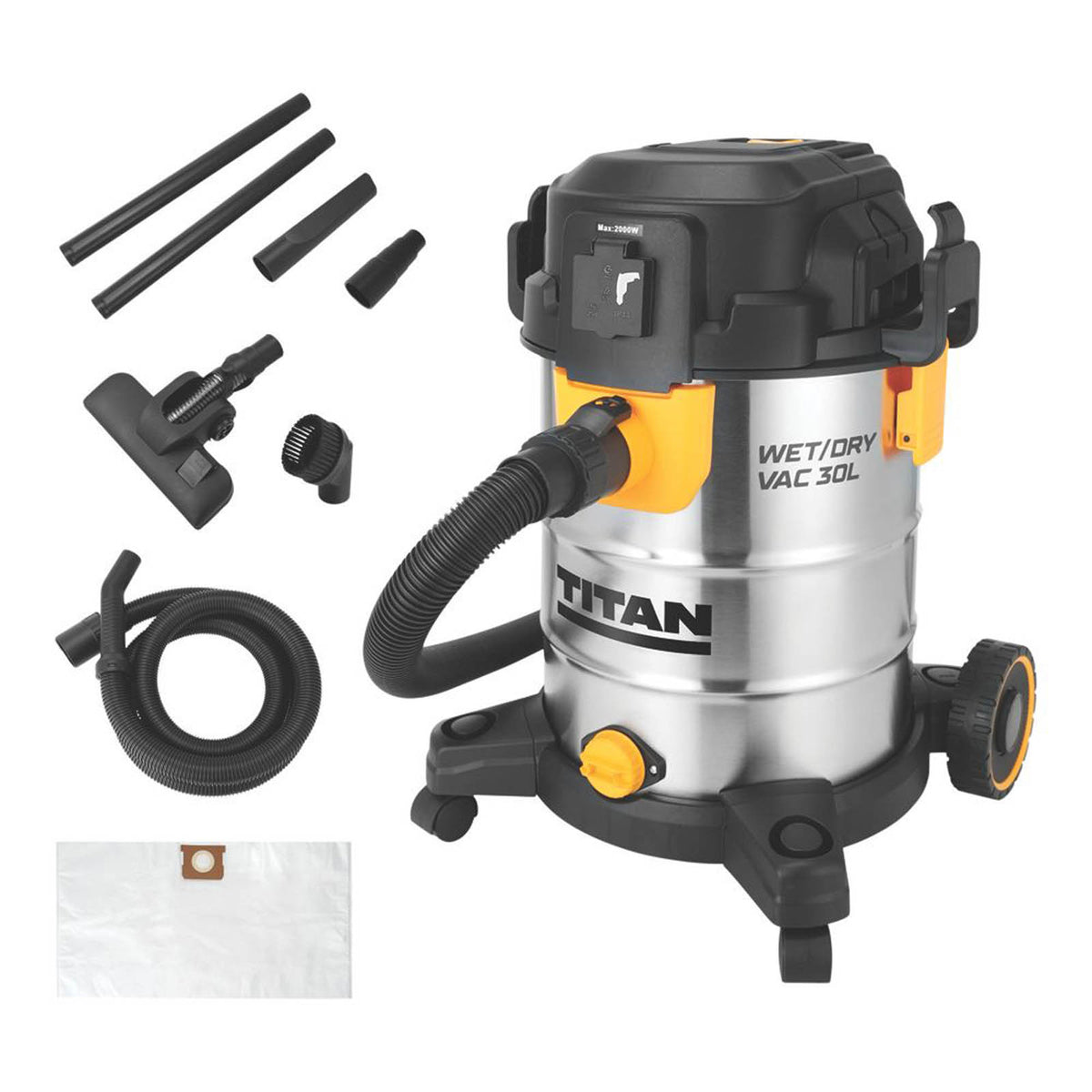 Titan Wet And Dry Vacuum Cleaner 30L Electric TTB1351VAC Blower Function 1400W - Image 2