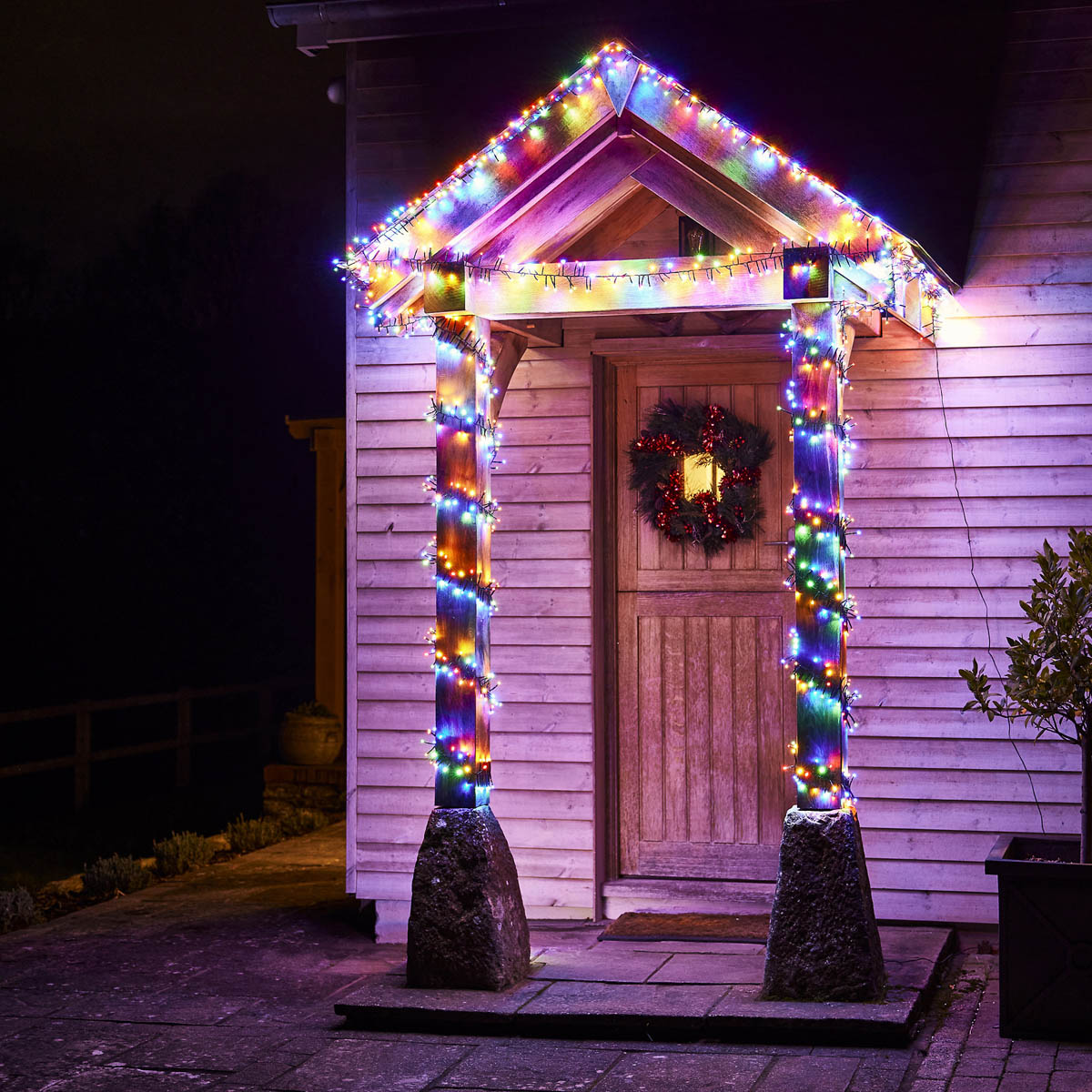 LED Christmas String Lights 1000 Multicolour Cluster Timer Indoor Outdoor 25m - Image 1