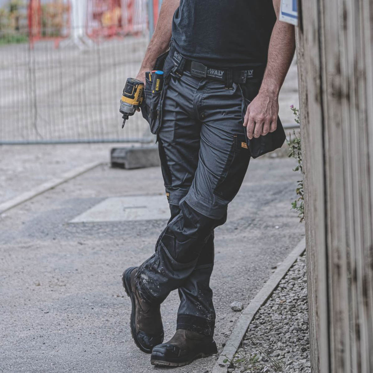 DeWalt Work Trousers Mens Slim Fit Charcoal Grey Stretch Multi Pockets 36"W 29"L - Image 4