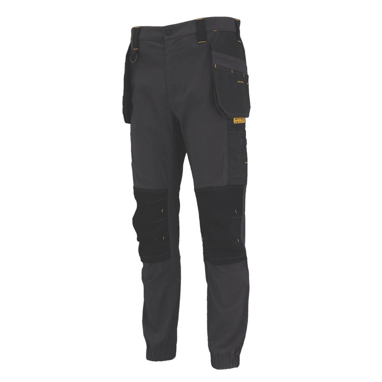 DeWalt Work Trousers Mens Slim Fit Grey Black Breathable Multi Pockets 36W 31L - Image 1