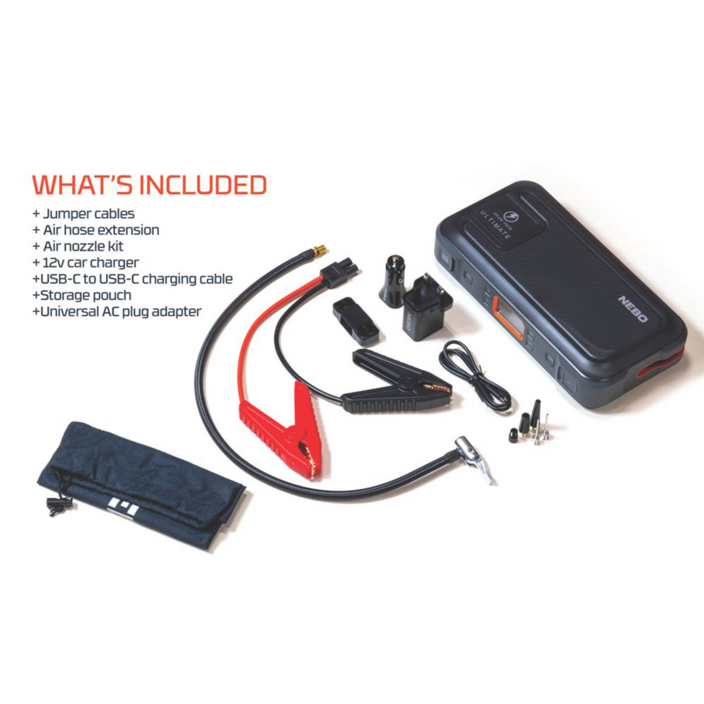 Nebo Jump Starter And Type A C USB Charger 5.0Ah Li-Ion Ultimate Air Compressor - Image 2