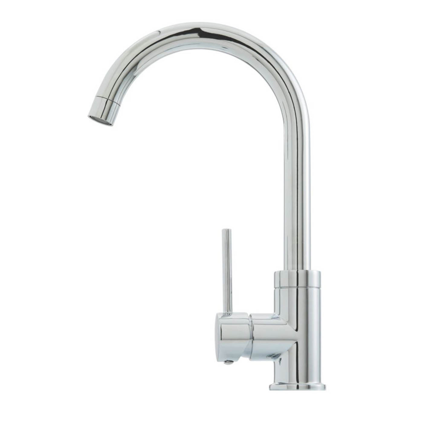 Kitchen Mixer Tap Single Lever Swivel Spout Chrome Deck Mounted Contemporary - Image 2