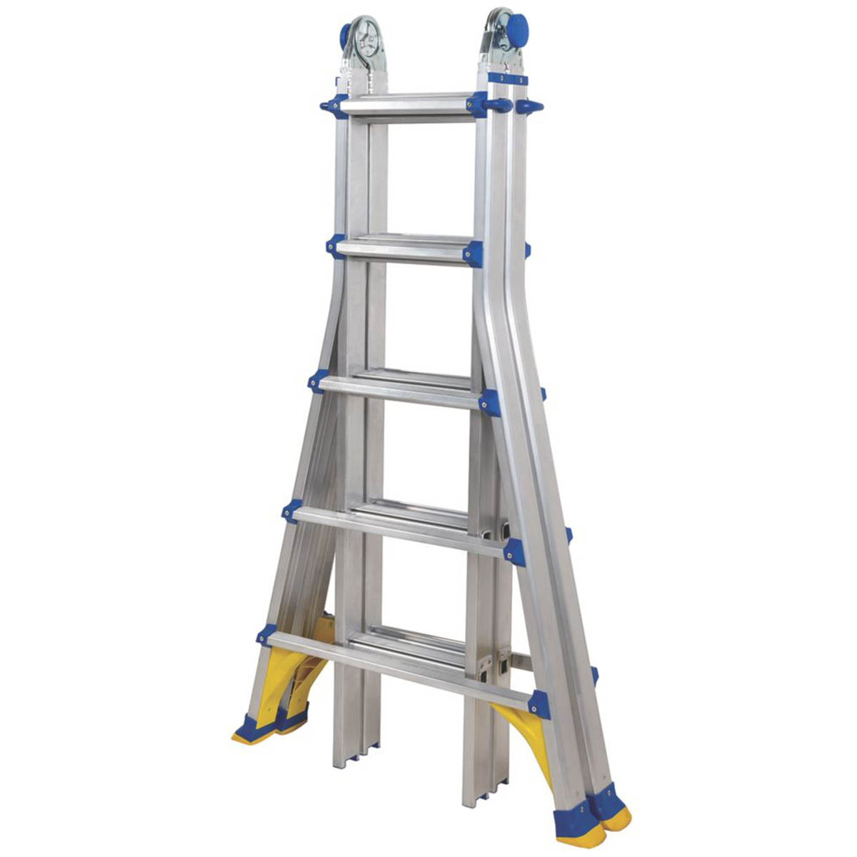 Werner Combination Ladder 5.1m Aluminium Telescopic Non Slip Wide Flare Compact - Image 5