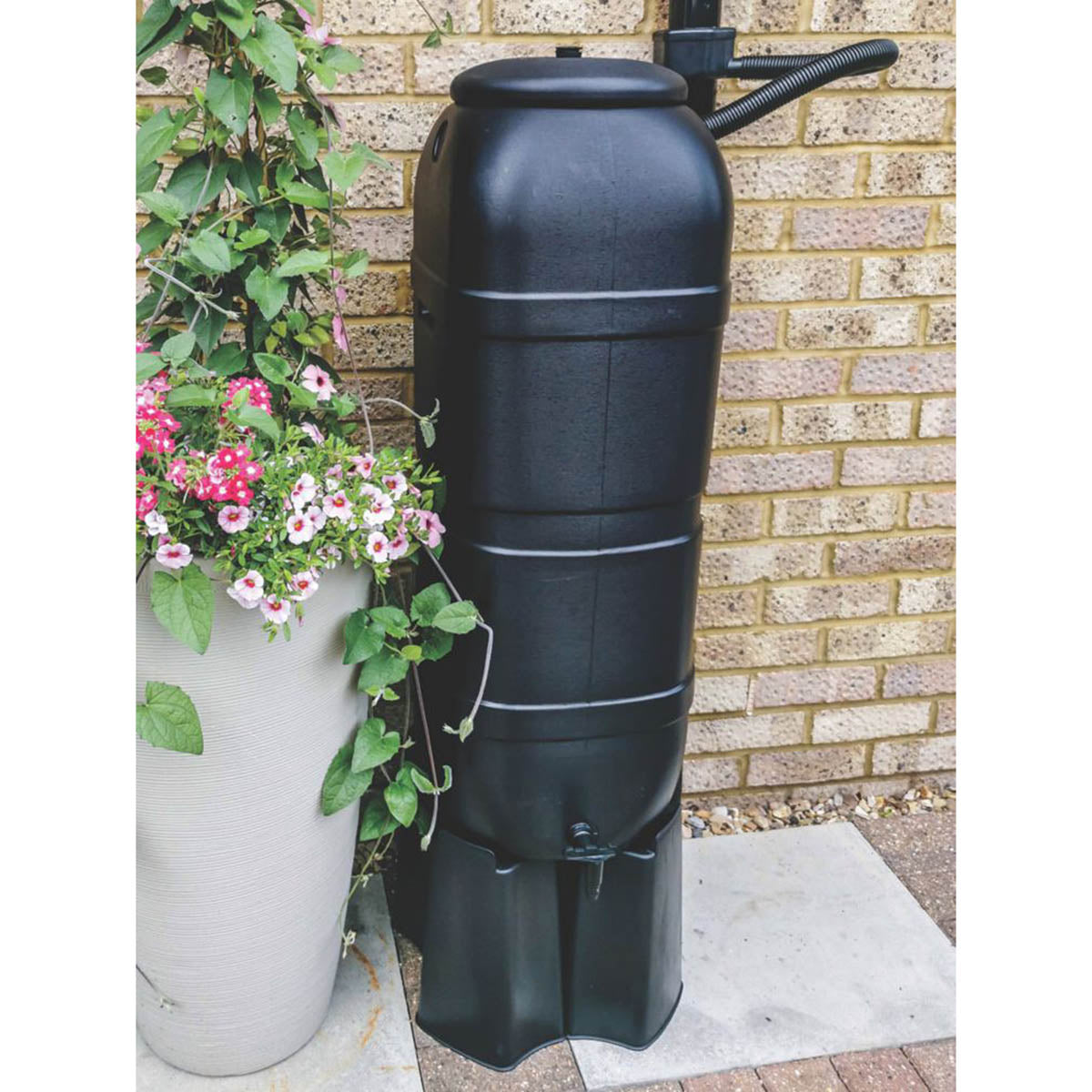 Water Butt Rainwater Storage 100Ltr Black Garden Slimline Collecting Saving - Image 1