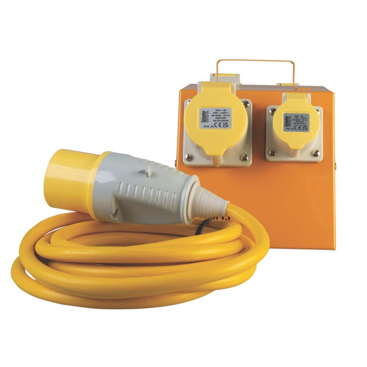 Defender Site Transformer 4-Way Splitter Box 16A Portable Steel Sturdy 4.7m 110V - Image 6