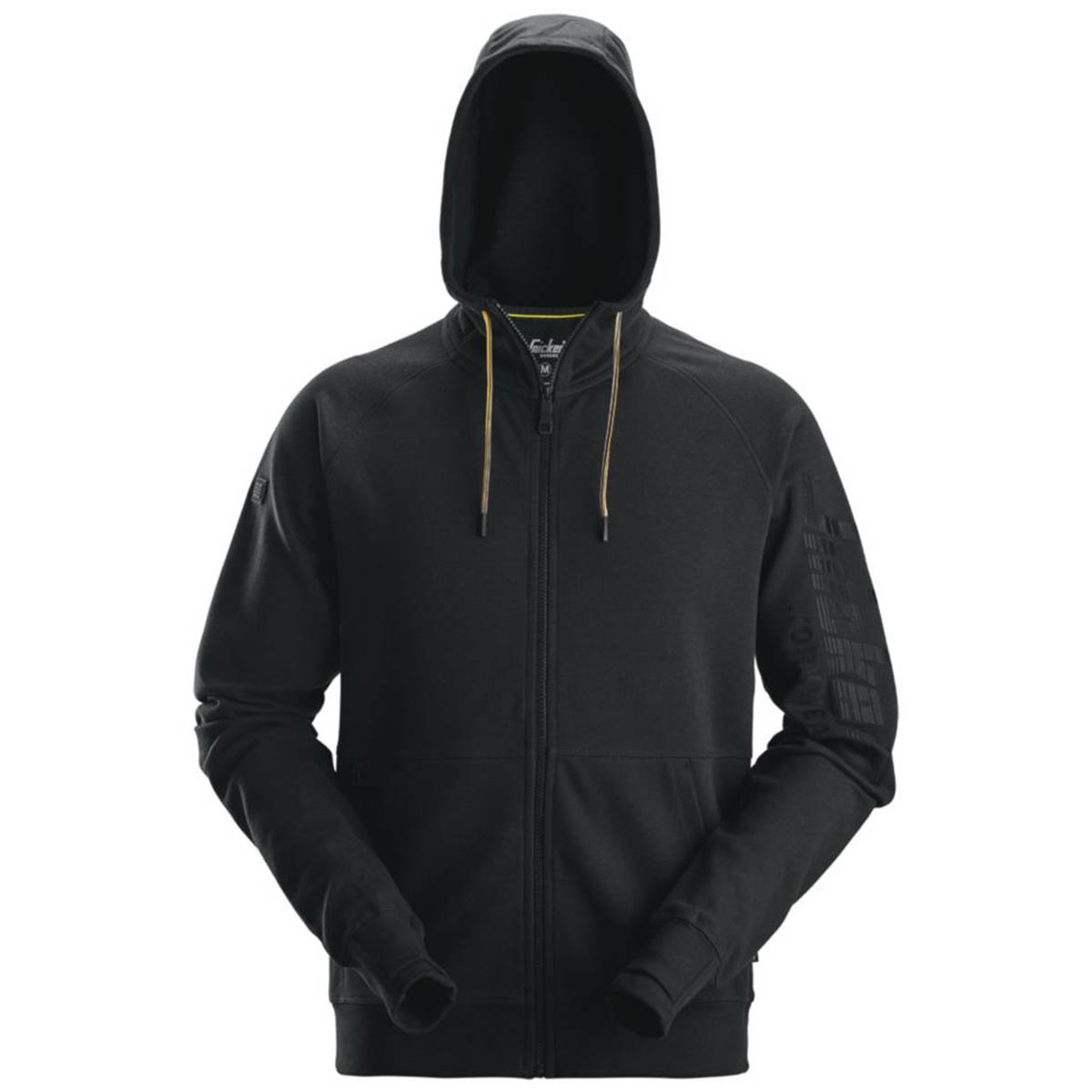 Snickers Work Hoodie Mens Black Full Zip Breathable Pockets 2X Large 52" Chest - Image 1